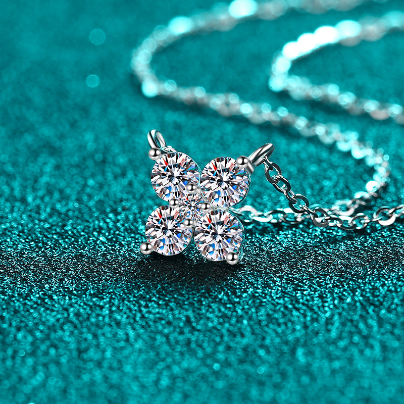 DCDI 1.26 Carat Moissanite 925 Sterling Silver Geomatrix Pendant Necklace