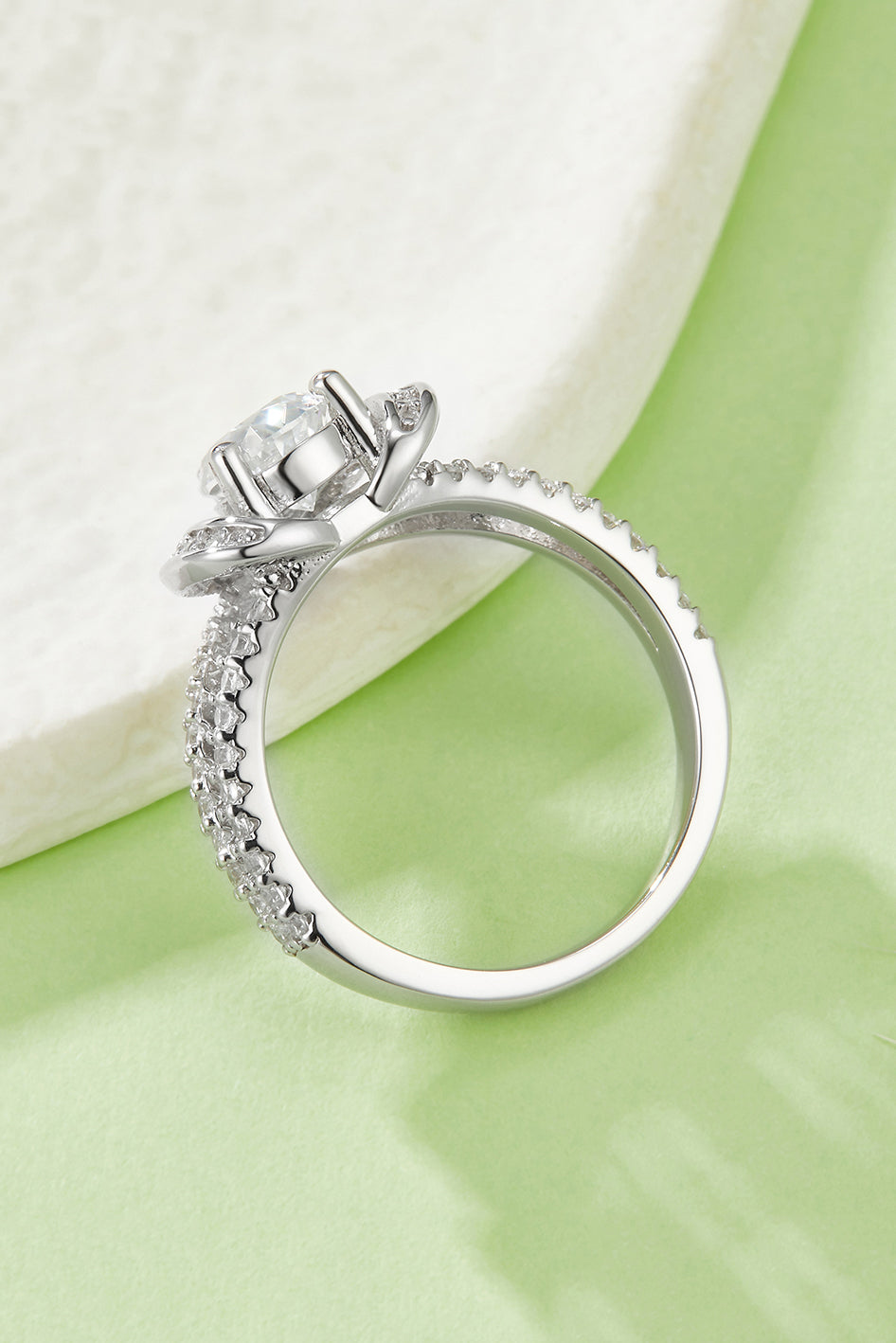 DCDI 1 Carat Moissanite 925 Sterling Silver Tears Of Joy Heart Ring