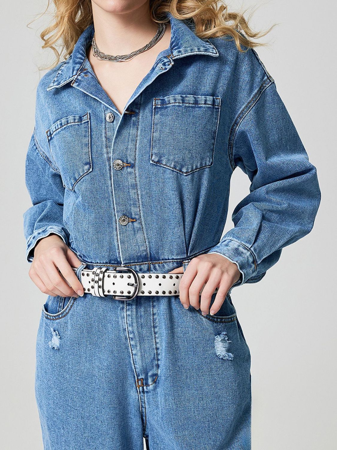 DS Artist 17-48 Premium Distressed Denim Jumpsuit