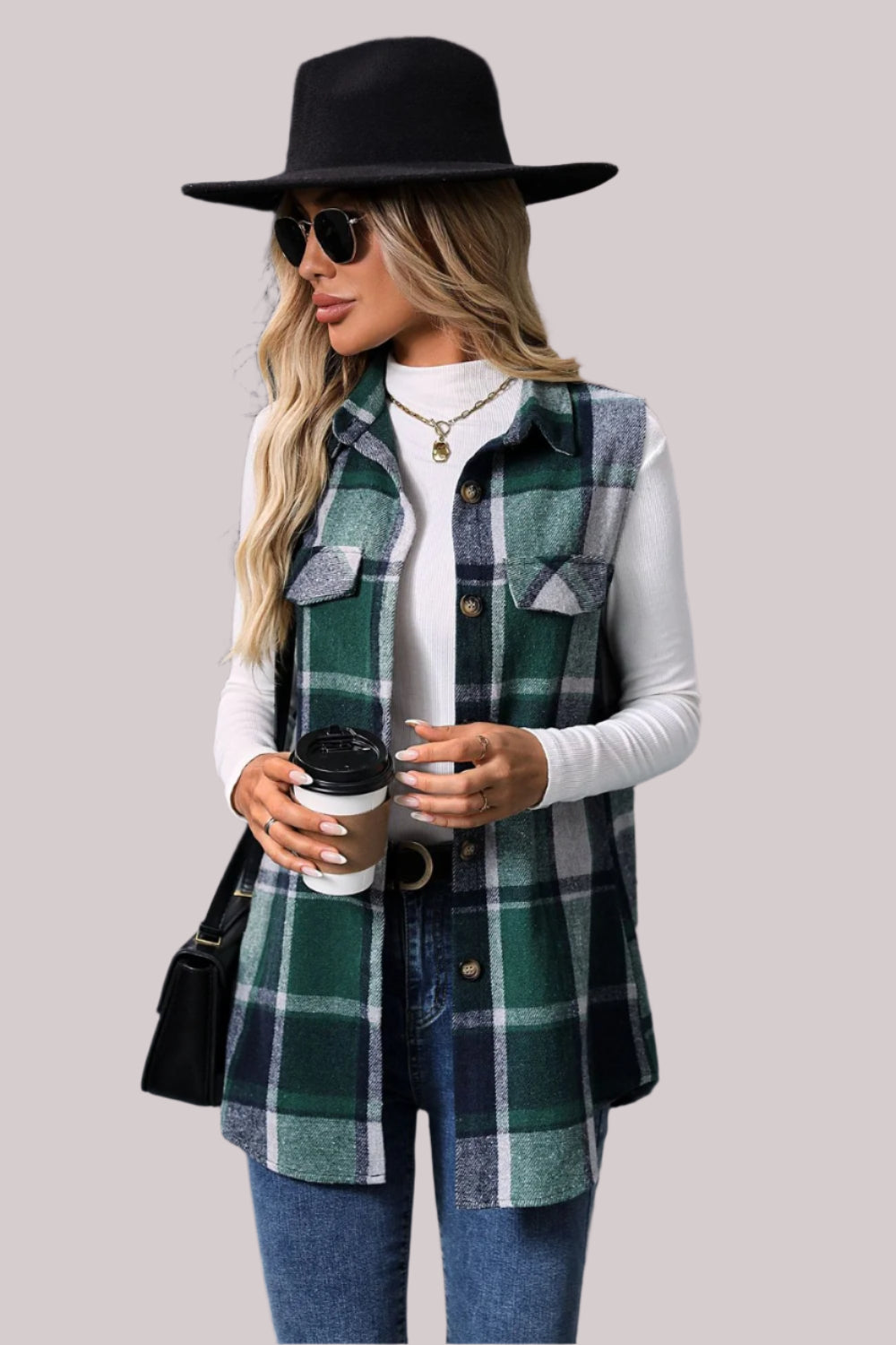 DS Simply Diva Plaid Vest