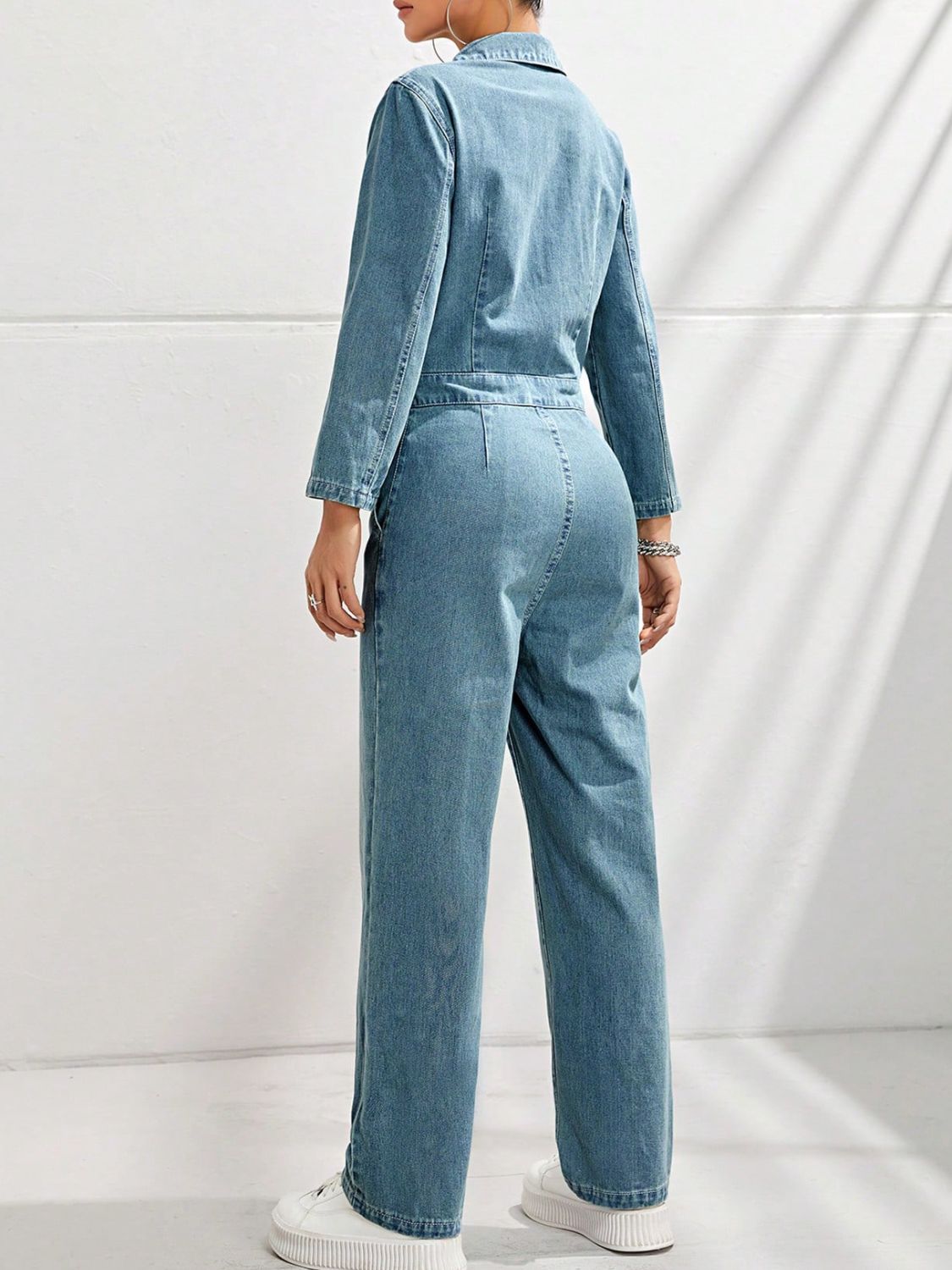 DS Designer 568-7625 Premium Denim Straight Leg Jumpsuit