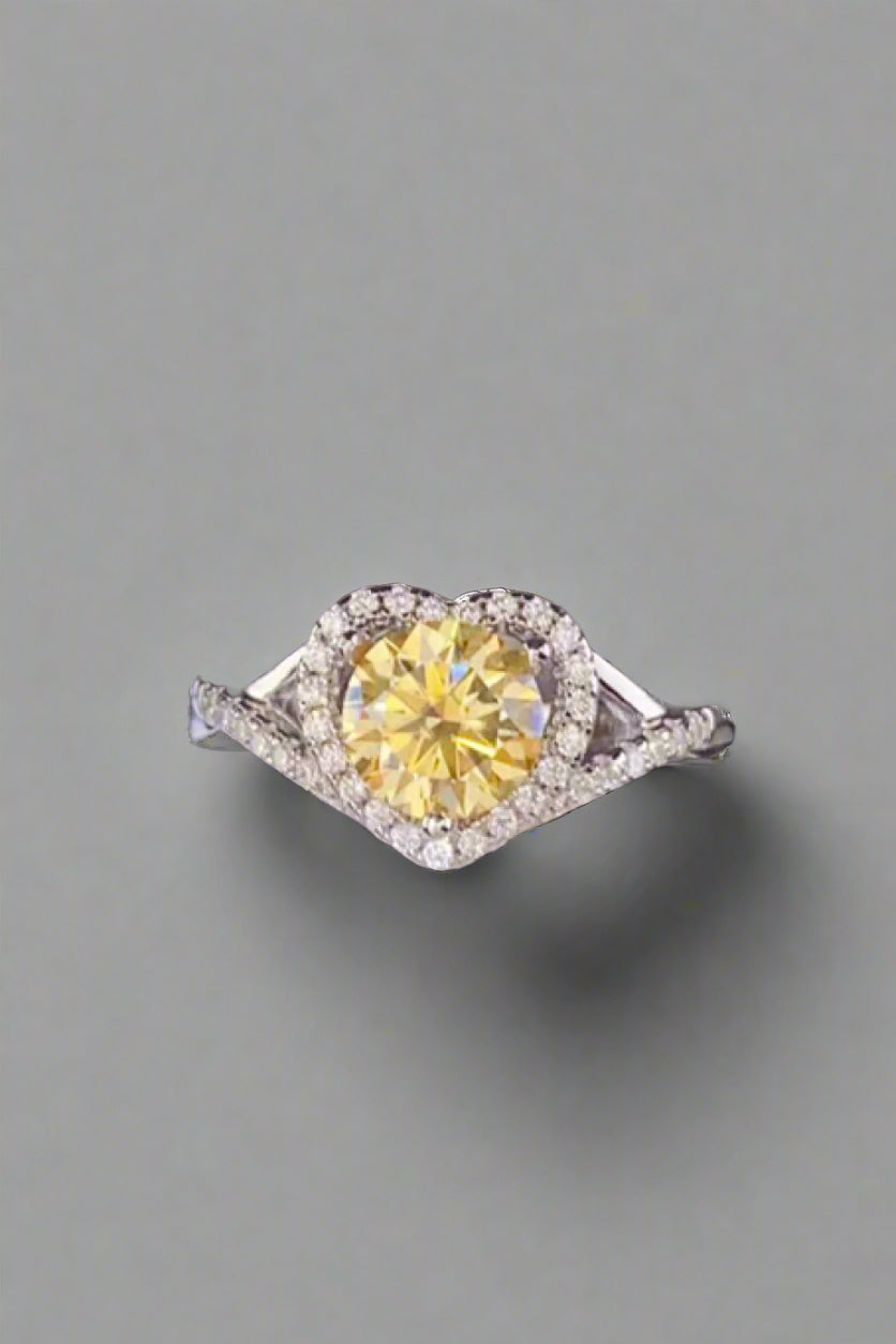 DCDI 1 Carat Moissanite 925 Sterling Silver Sacred Heart Ring
