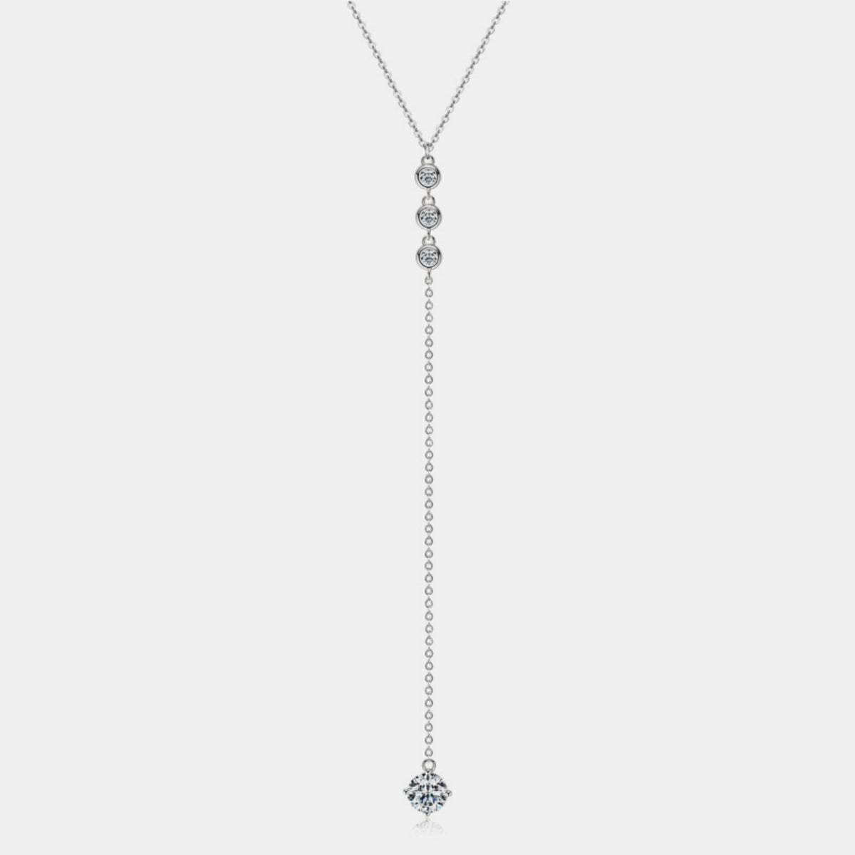 DCDI Peacemaker 1.3 Carat Moissanite 925 Sterling Silver Eyes-Drop Necklace