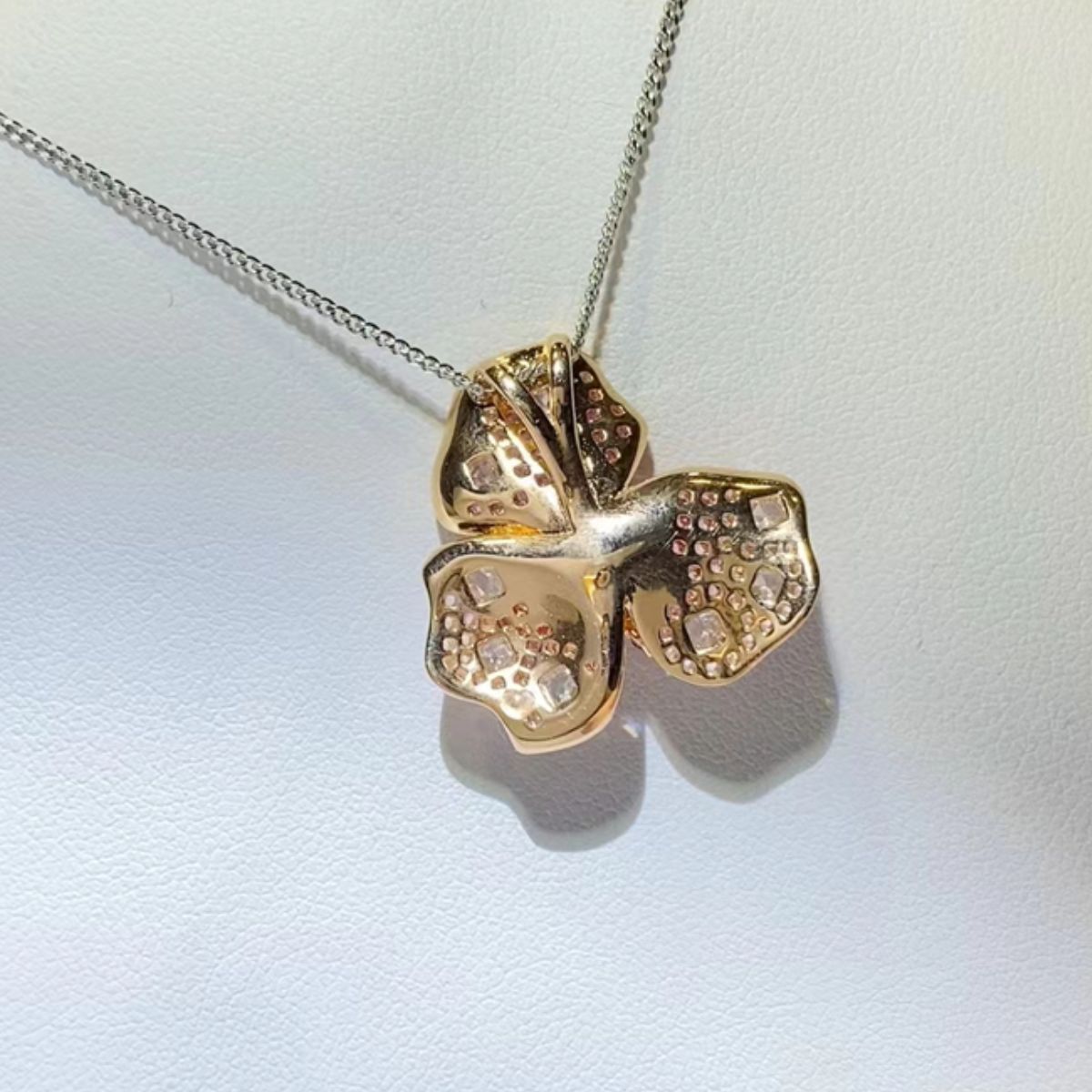 DCDI In Bloom 2 Carat Pink Moissanite 925 Sterling Silver Pendant Necklace