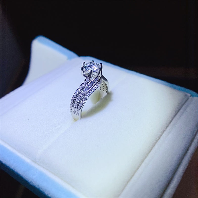 DCDI Optimistic 1 Carat Moissanite 925 Sterling Silver Ring