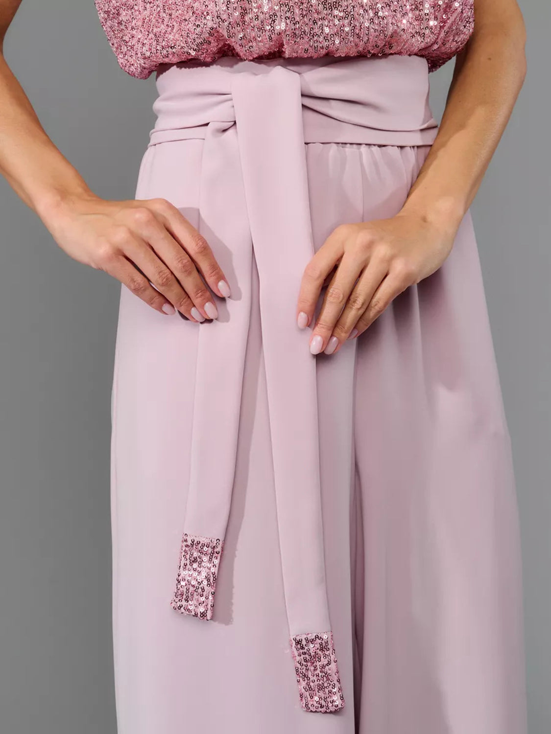DS Designer 567-77 Sequin Wide Leg Jumpsuit