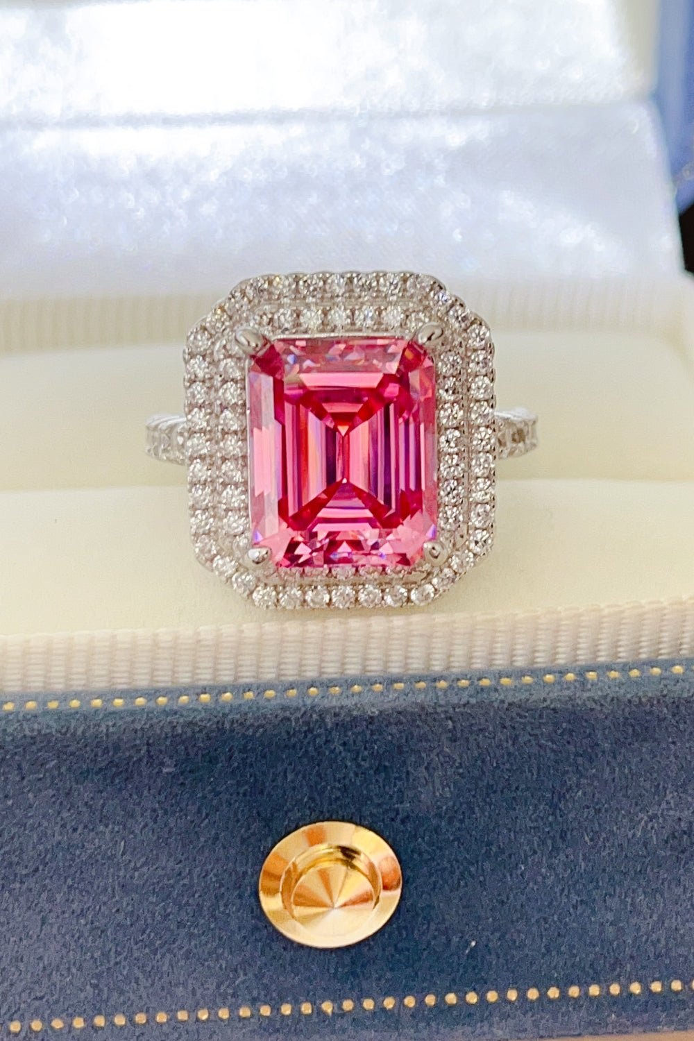 DCDI 2 Carat Hot Pink Moissanite 925 Sterling Silver Ring