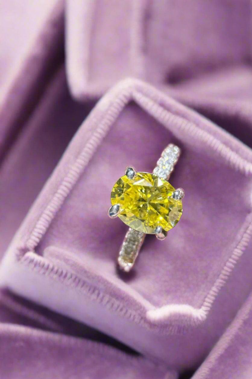 DCDI 2 Carat Yellow Moissanite 925S Ring