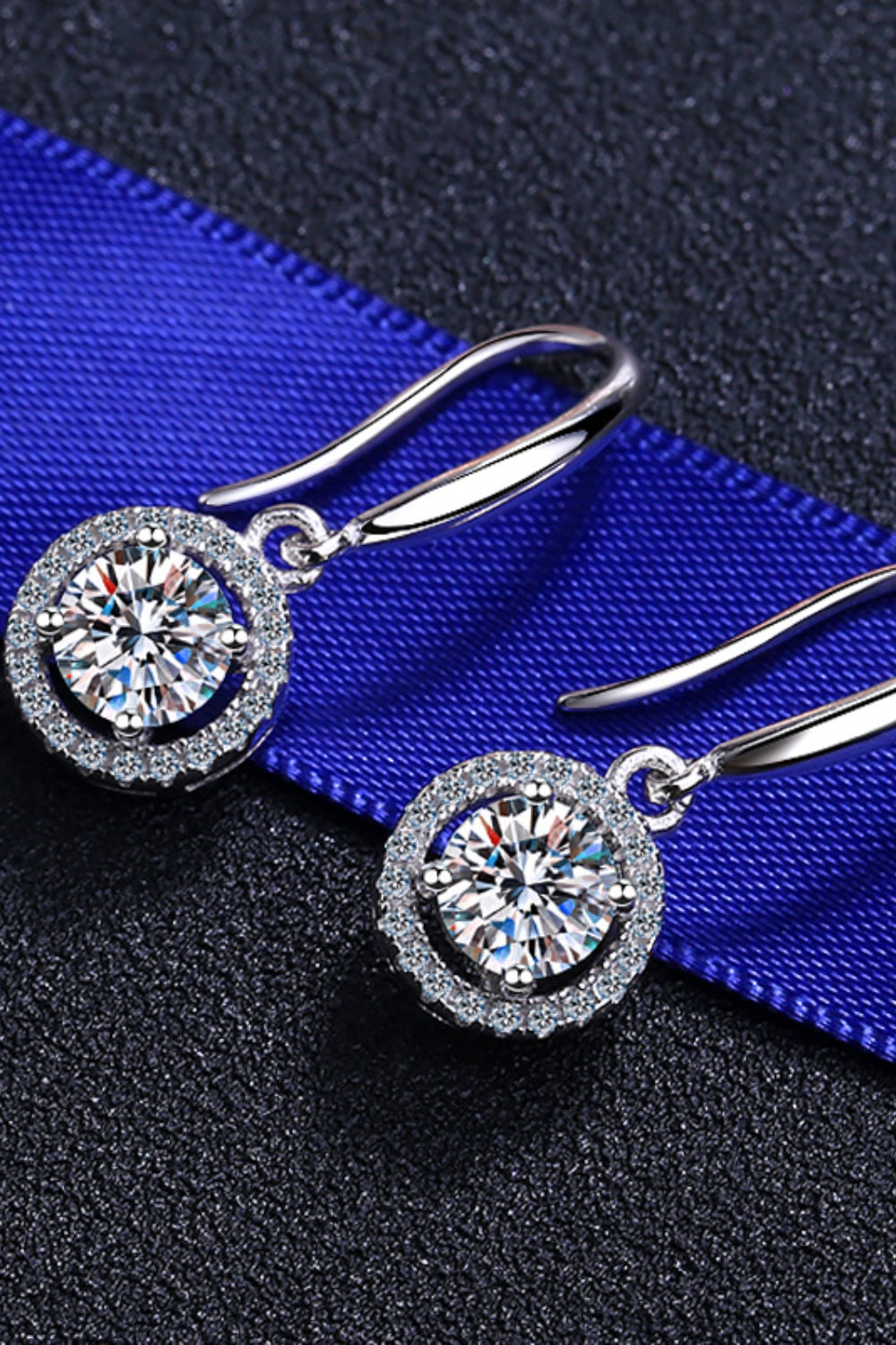 DCDI Galaxy 1 Carat Moissanite 925 Sterling Silver Drop Earrings