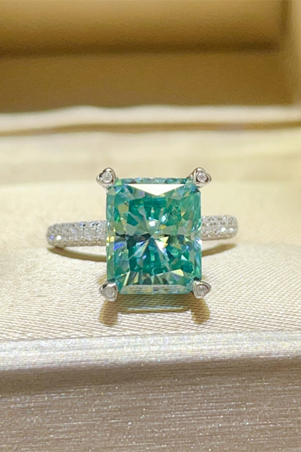 DCDI 5 Carat Teal Moissanite 925SS Ring