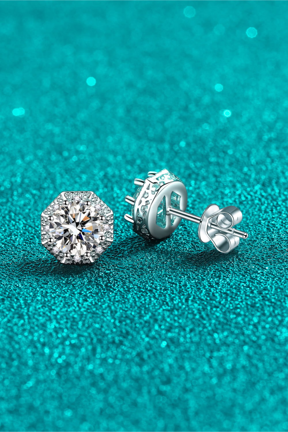 DCDI Stop Hating 2 Carat Moissanite 925 Sterling Silver Stud Earrings