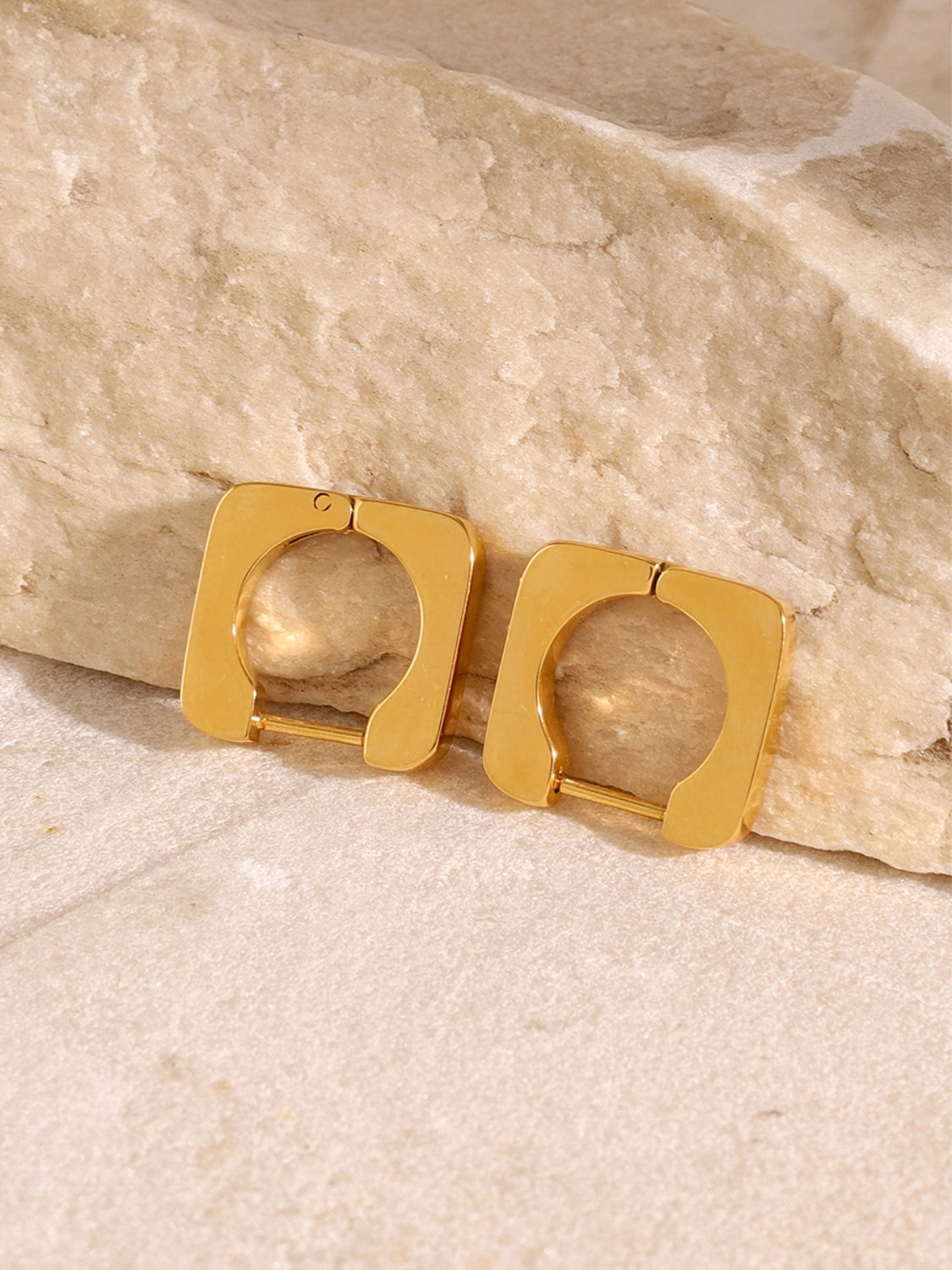 DCDI 18K Gold-Plated Stainless Steel Well Rounded Square Earrings