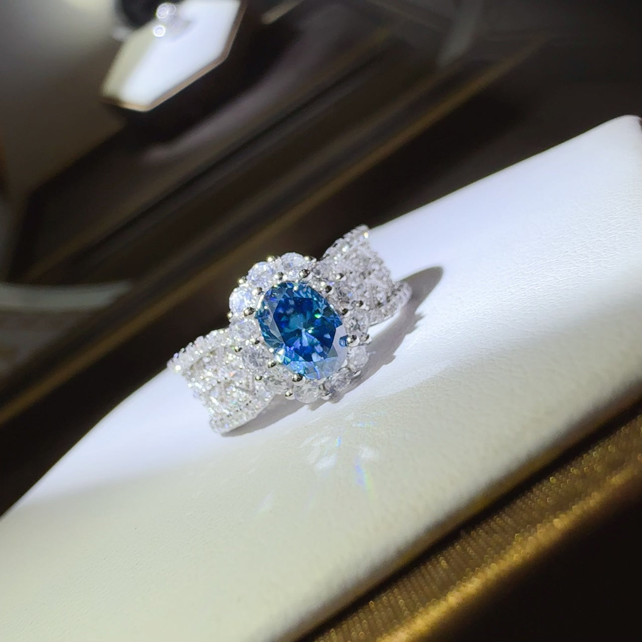 DCDI Royal Seas 1 Carat Moissanite Zircon 925SS Ring