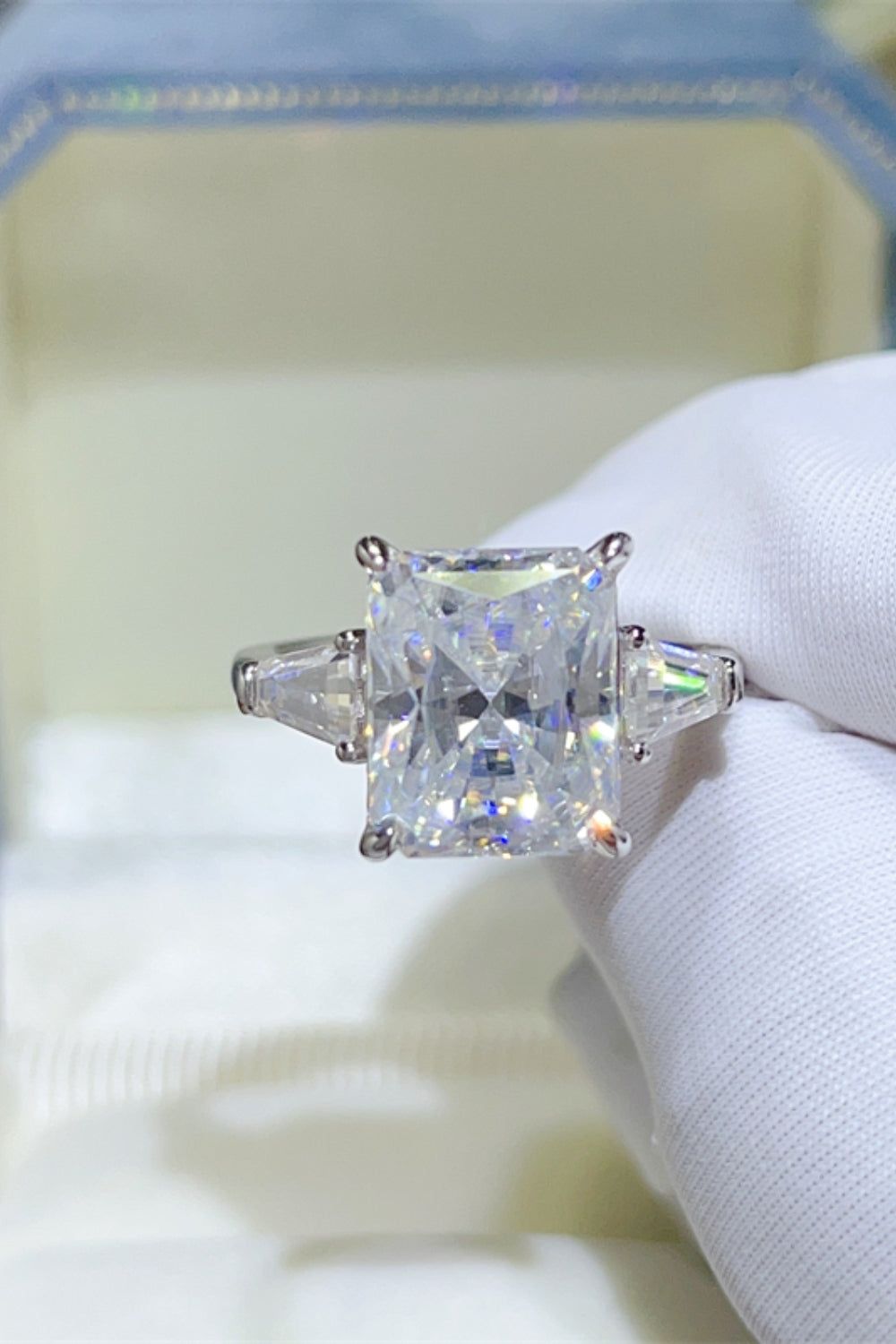 DCDI Serenity- 5 Carat Princes Cut Moissanite 925 Sterling Silver Ring