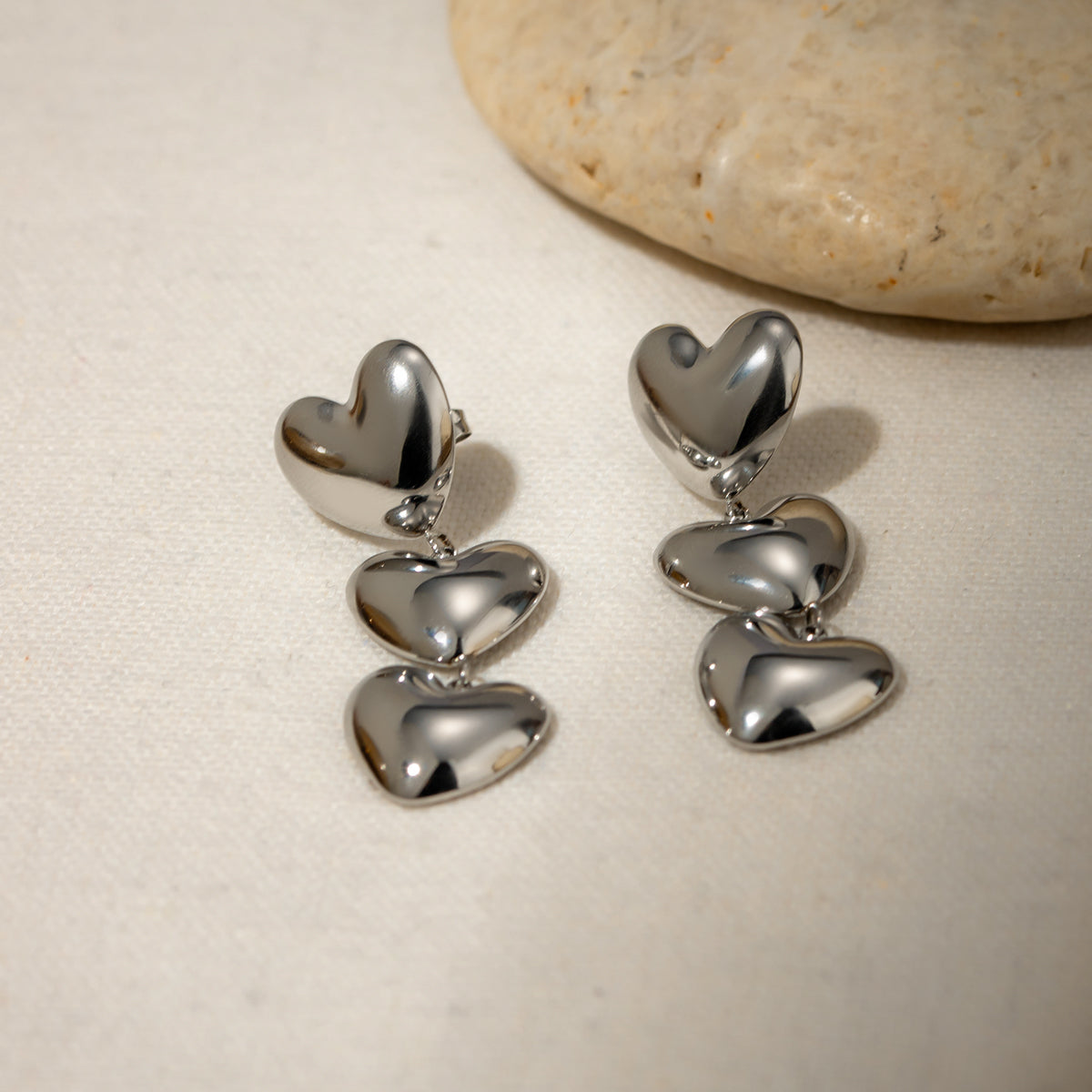 DCDI Bubble Hearts Stainless Steel Heart Earrings