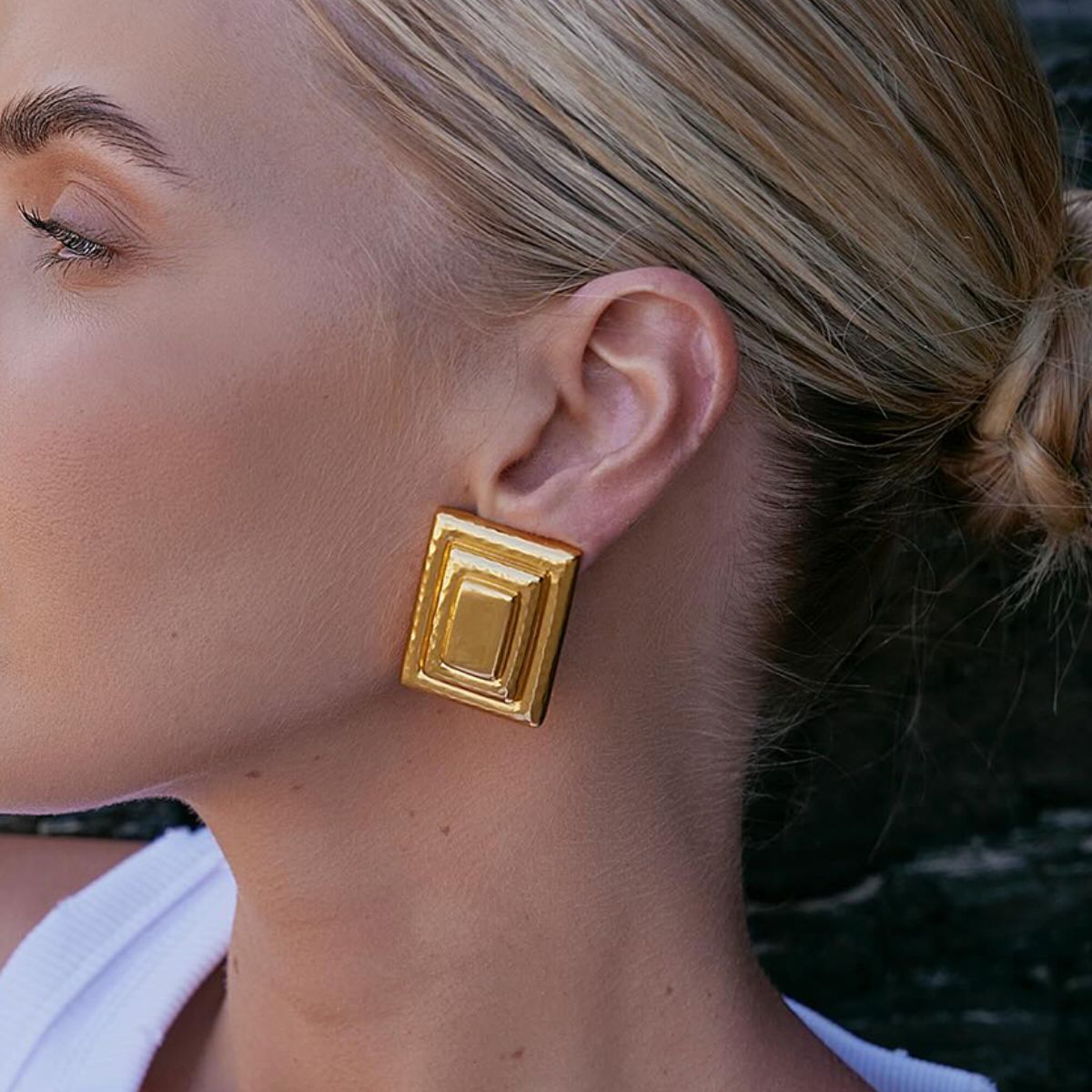 DCDI Frame Me 18K Gold-Plated Stainless Steel Earrings