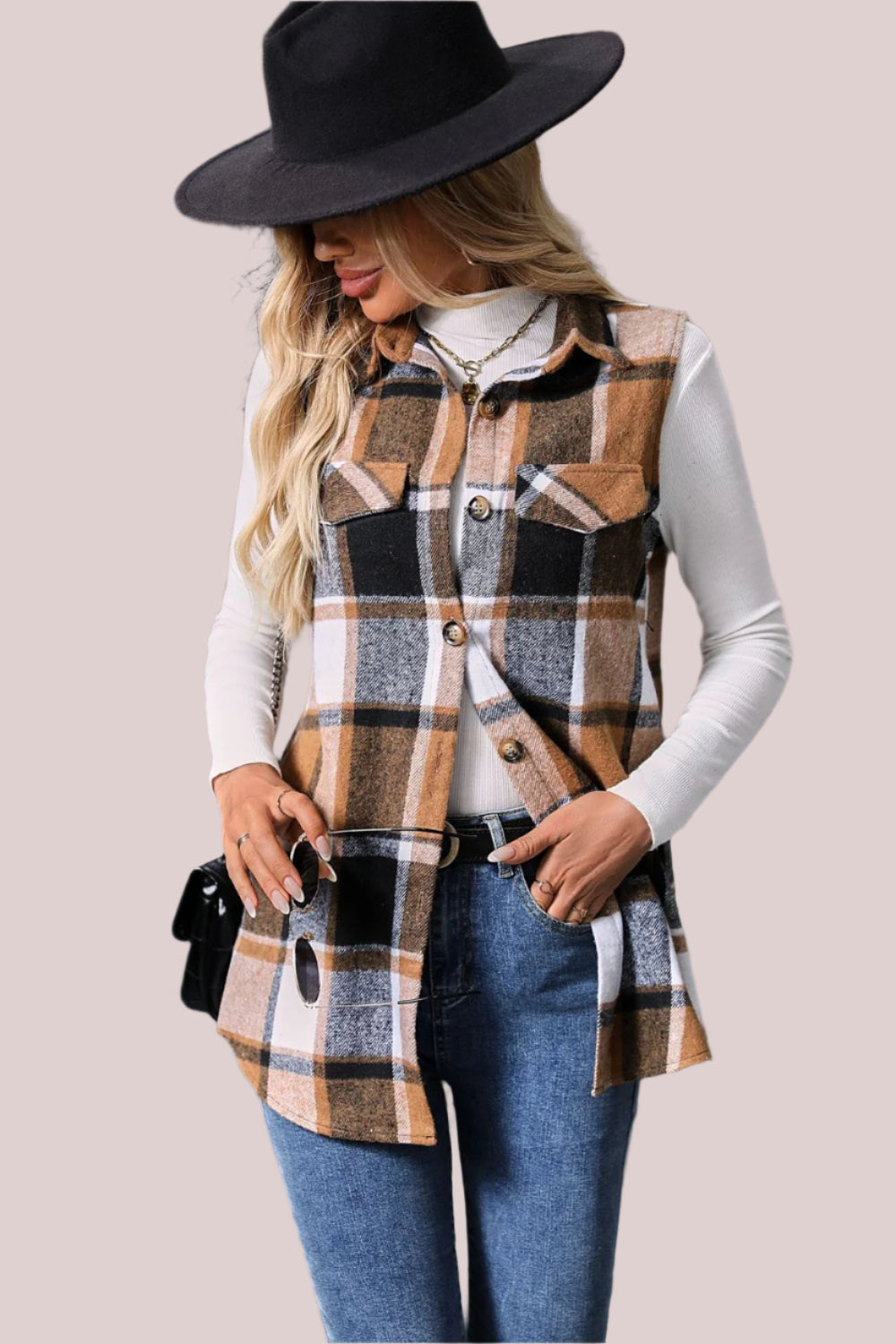 DS Simply Diva Plaid Vest
