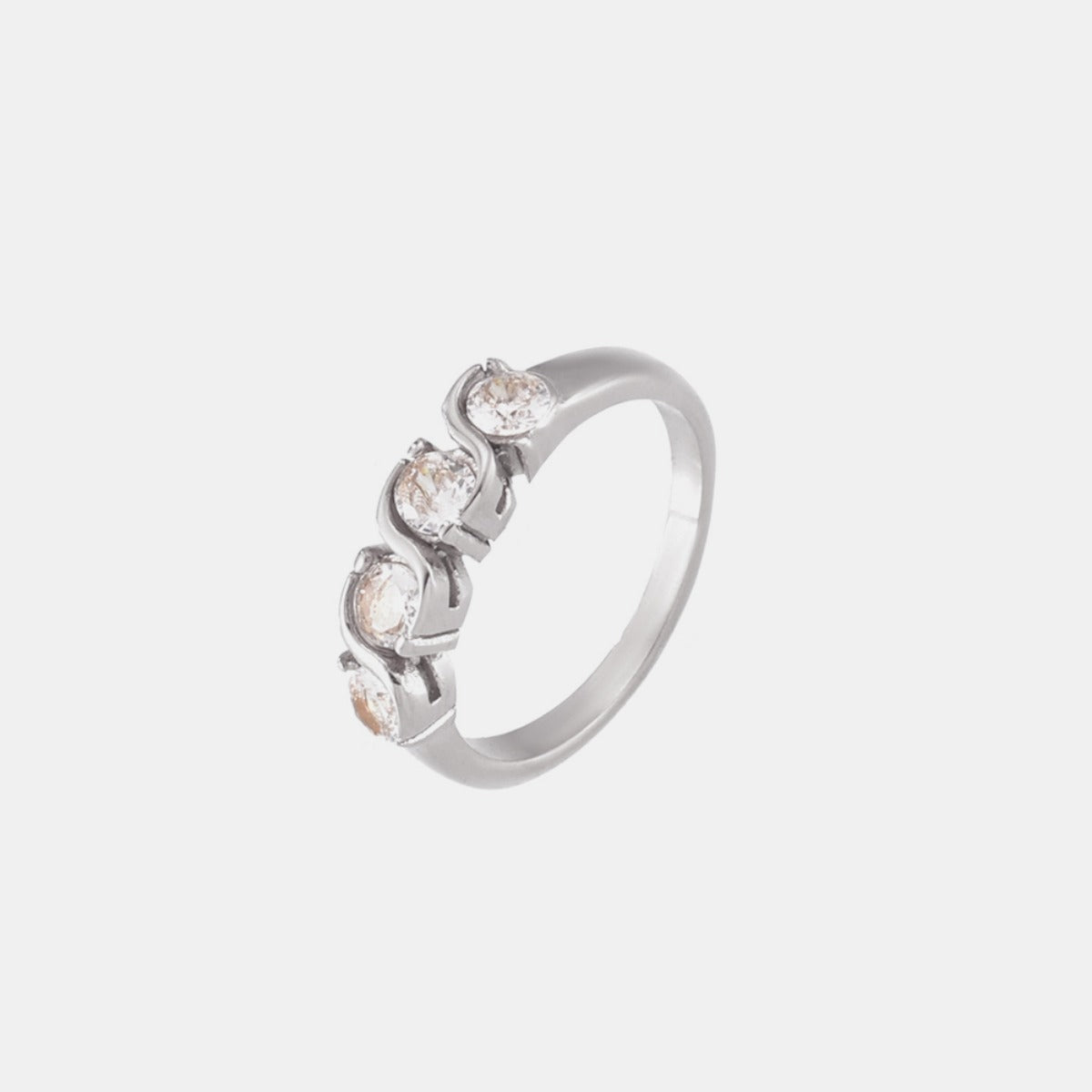 DCDI 18K Gold Plated Stainless Steel Inlaid Zircon Ring