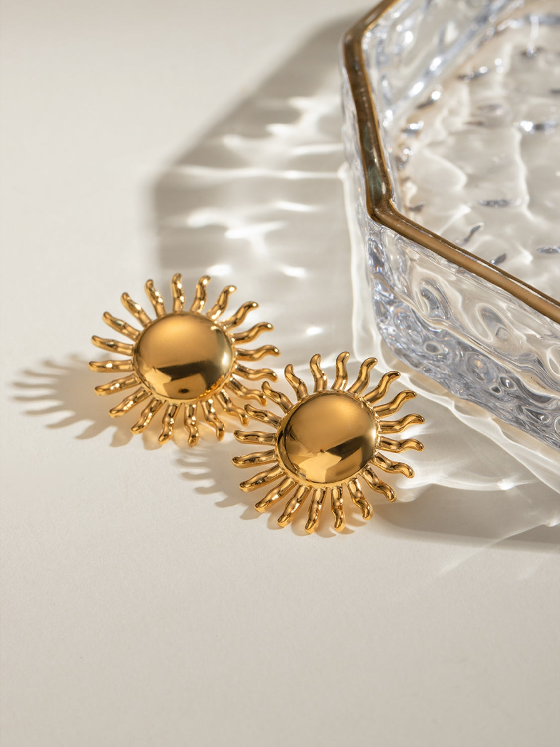 DCDI 18K Gold-Plated Stainless Steel Sunshine Stud Earrings
