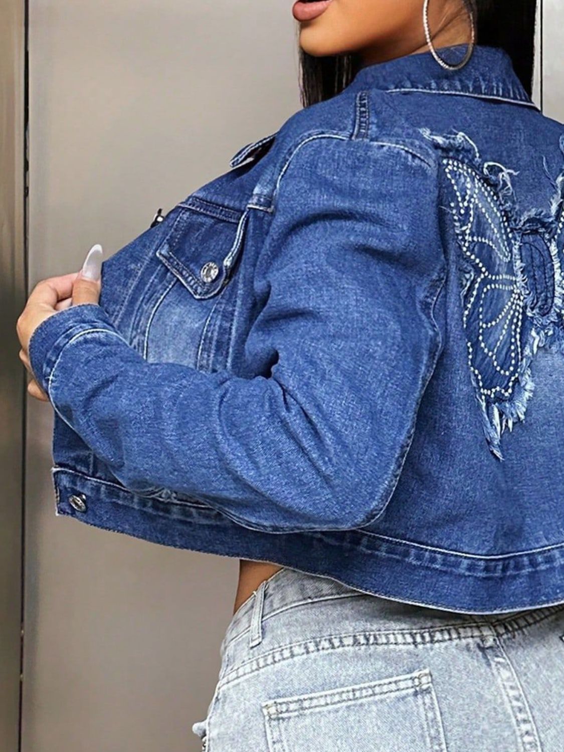DS Designer 2-359 Premium Cropped Denim Jacket