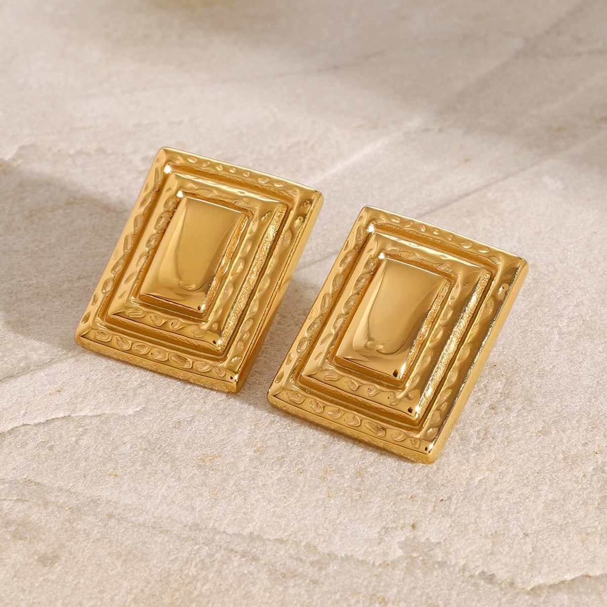 DCDI Frame Me 18K Gold-Plated Stainless Steel Earrings