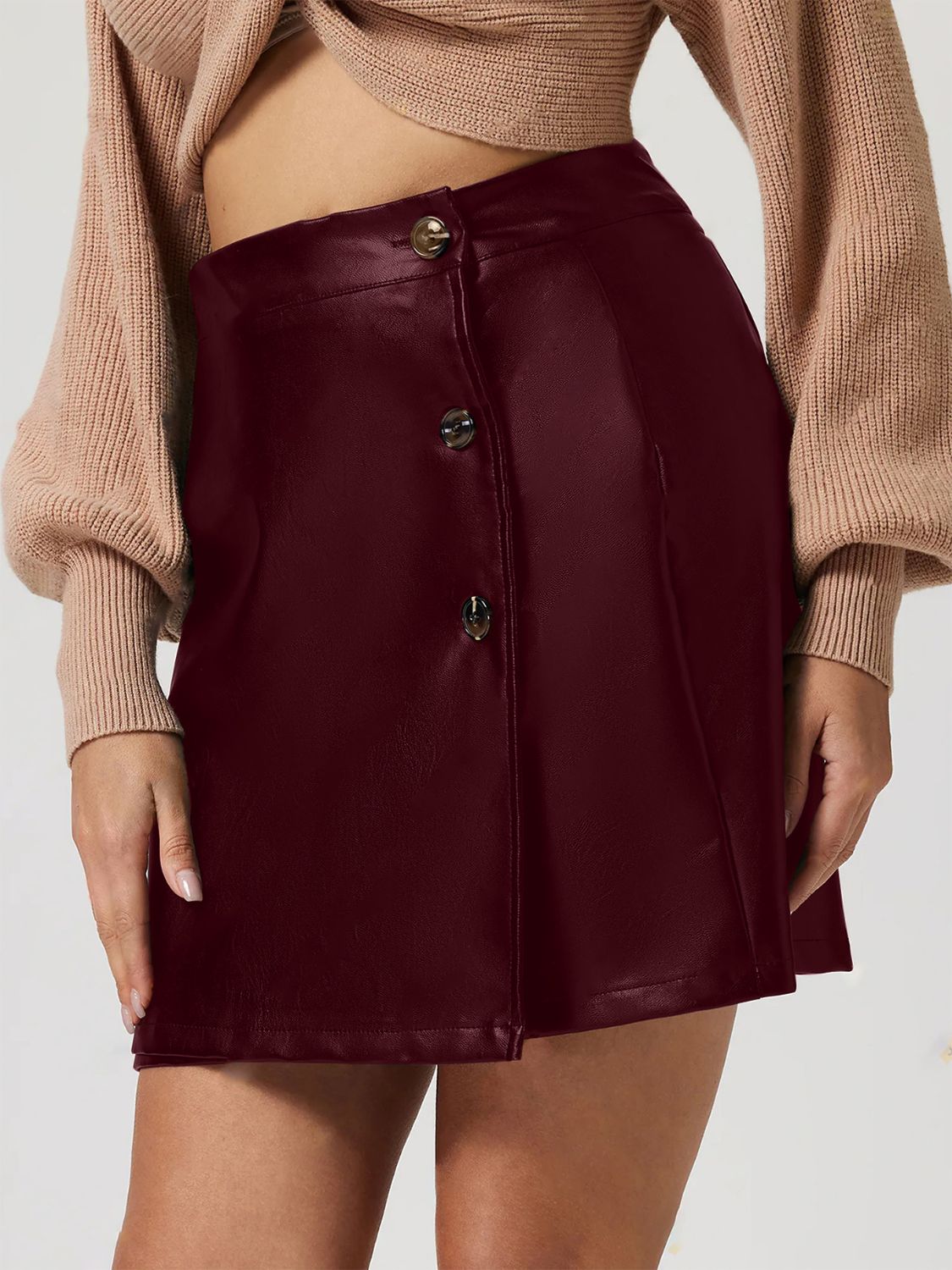 DS Maxine Side Buttoned High Waist Mini Skirt