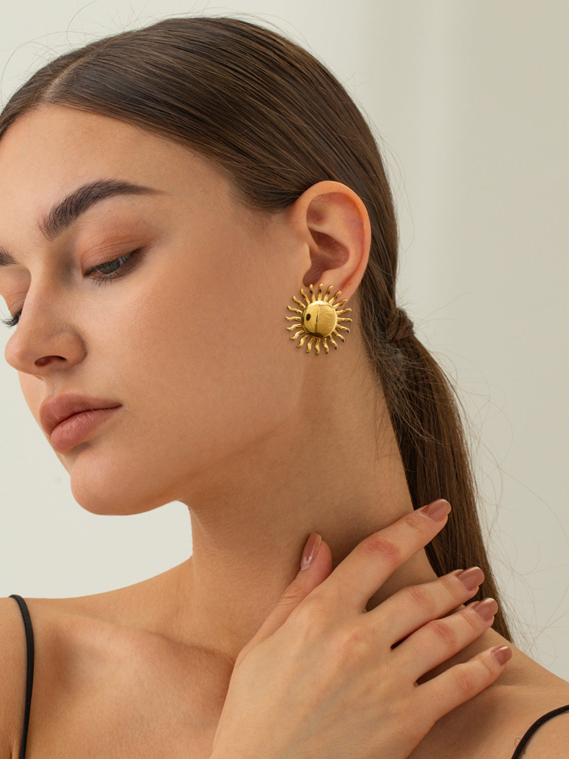 DCDI 18K Gold-Plated Stainless Steel Sunshine Stud Earrings