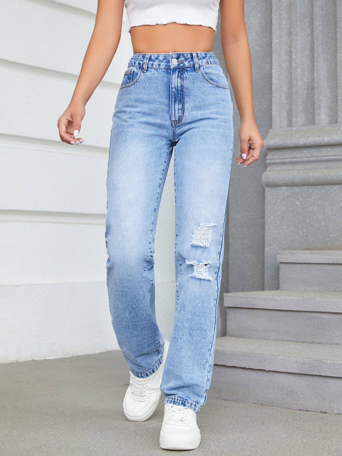 DS Premium Denim Luxury 98 Distressed Jeans with Pockets