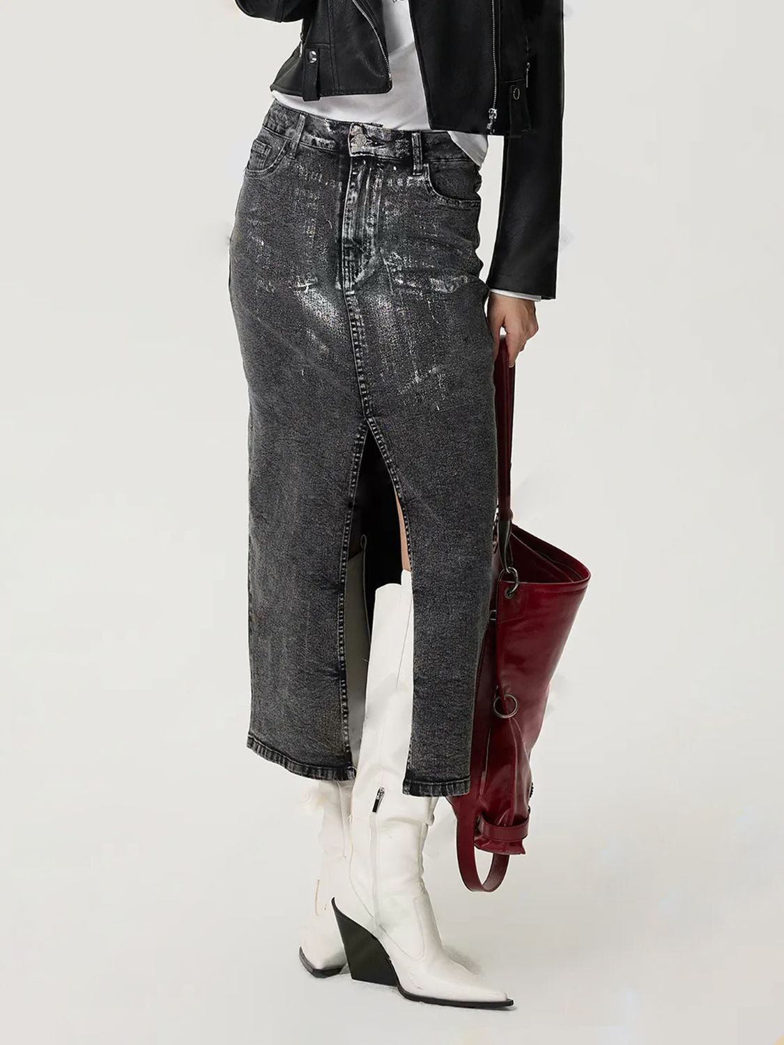 DS Premium Denim Luxury L5 Midi Skirt