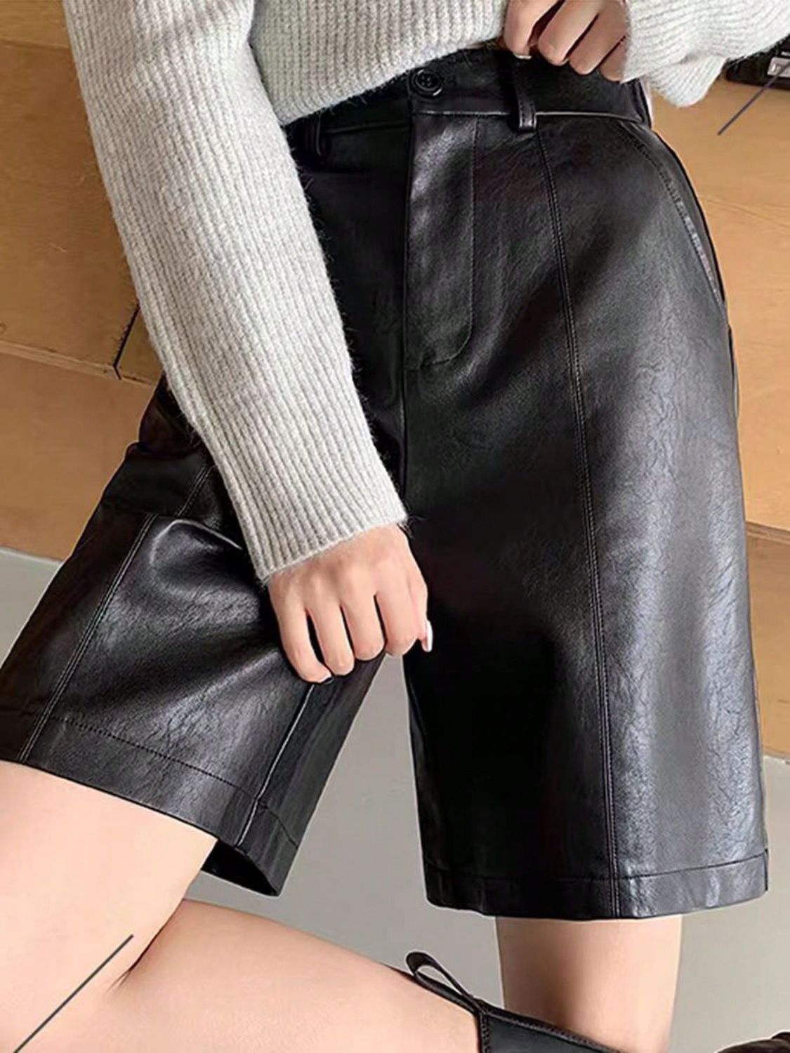 DS Fauxed Leather High Waist Shorts
