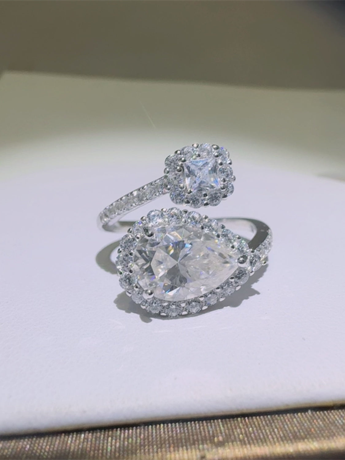 DCDI Fanciful -2 Carat Moissanite 925 Sterling Silver Bypass Ring