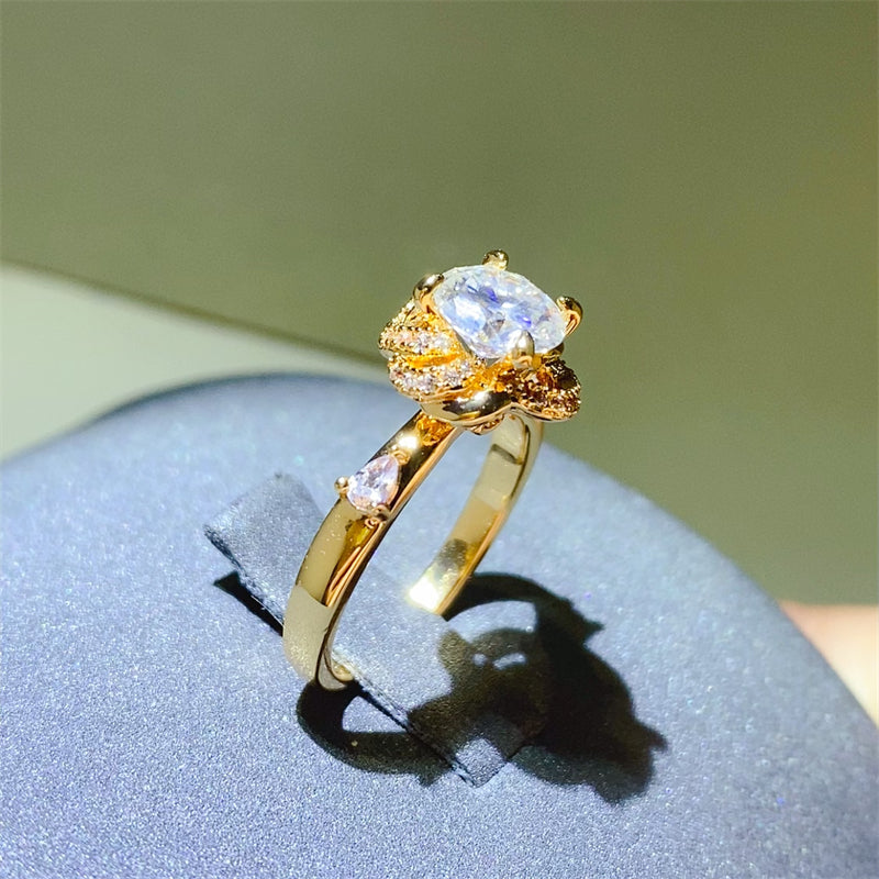 DCDI Dynasty 1 Carat Moissanite Zircon 925 Sterling Silver Ring