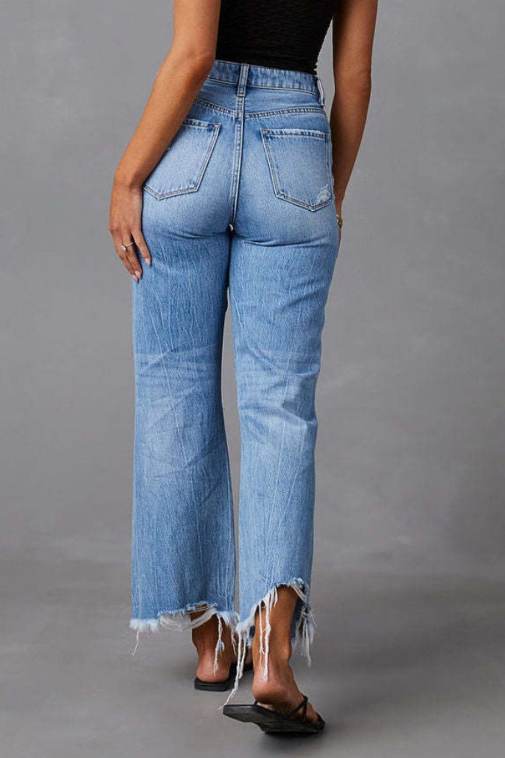 DS Designer 35263 Premium Distressed Raw Hem Jeans