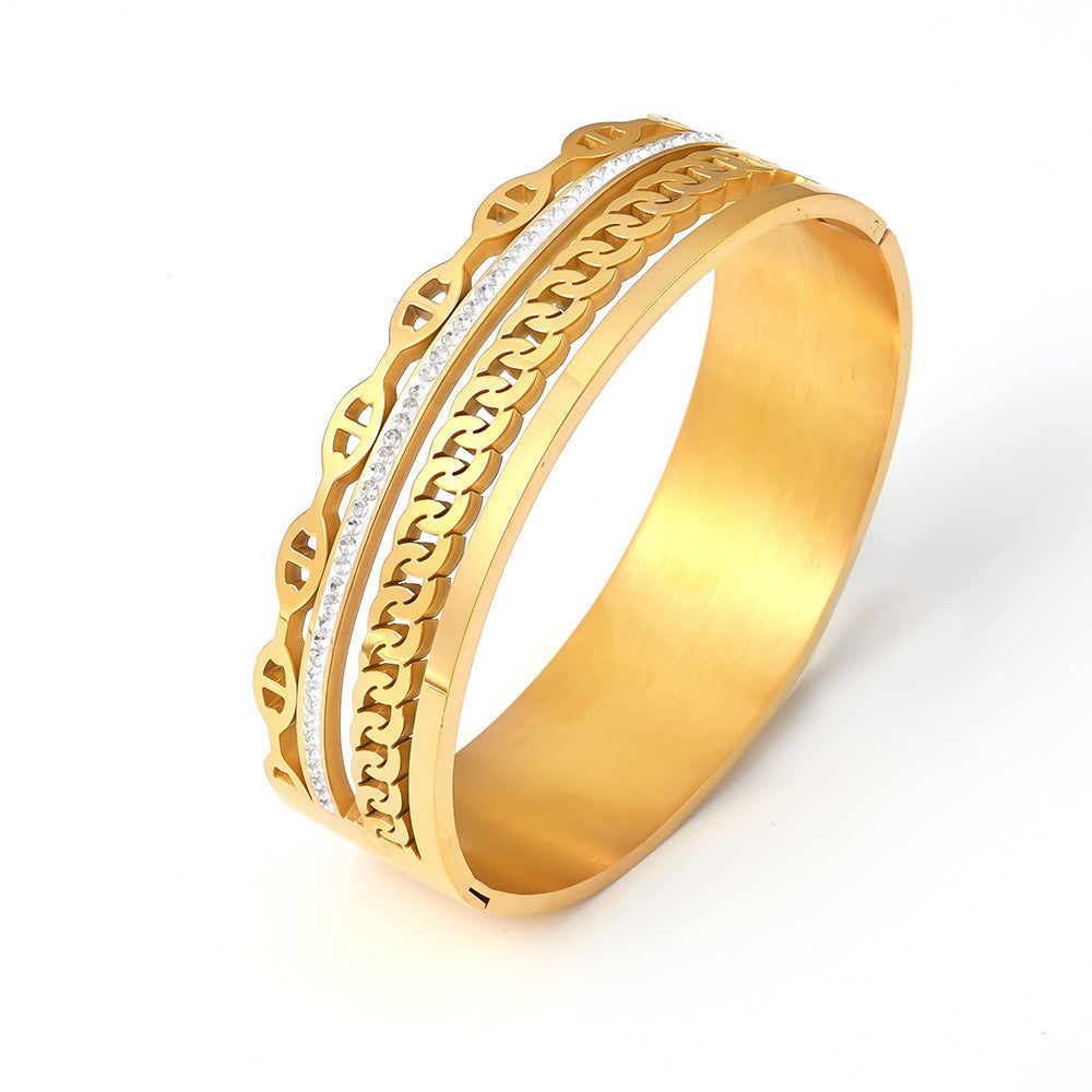 DCDI 18K Gold-Plated Czech Diamond Bracelet