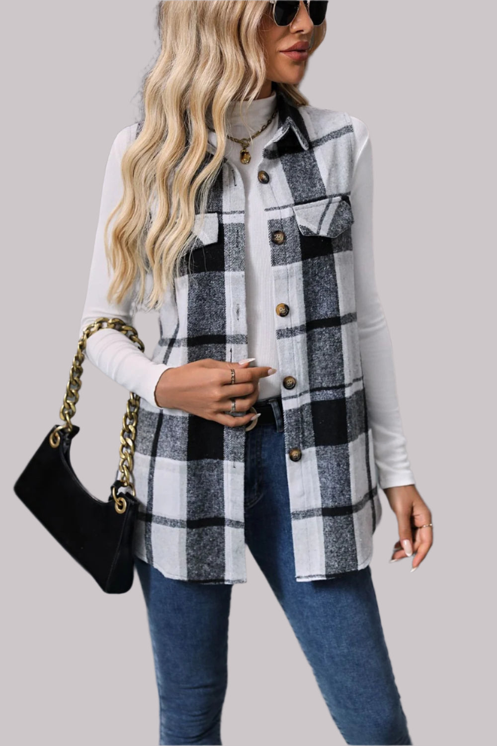 DS Simply Diva Plaid Vest