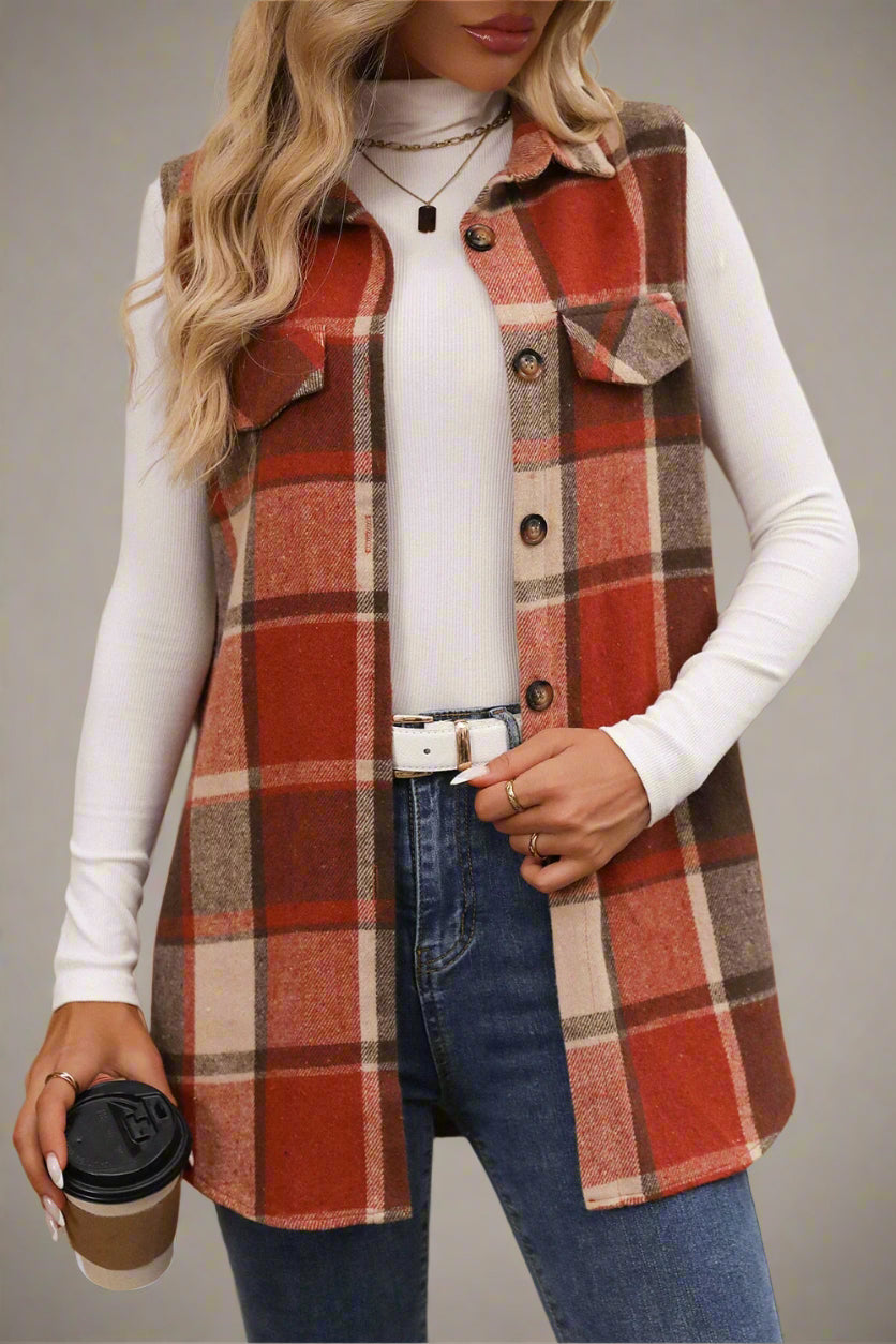 DS Simply Diva Plaid Vest