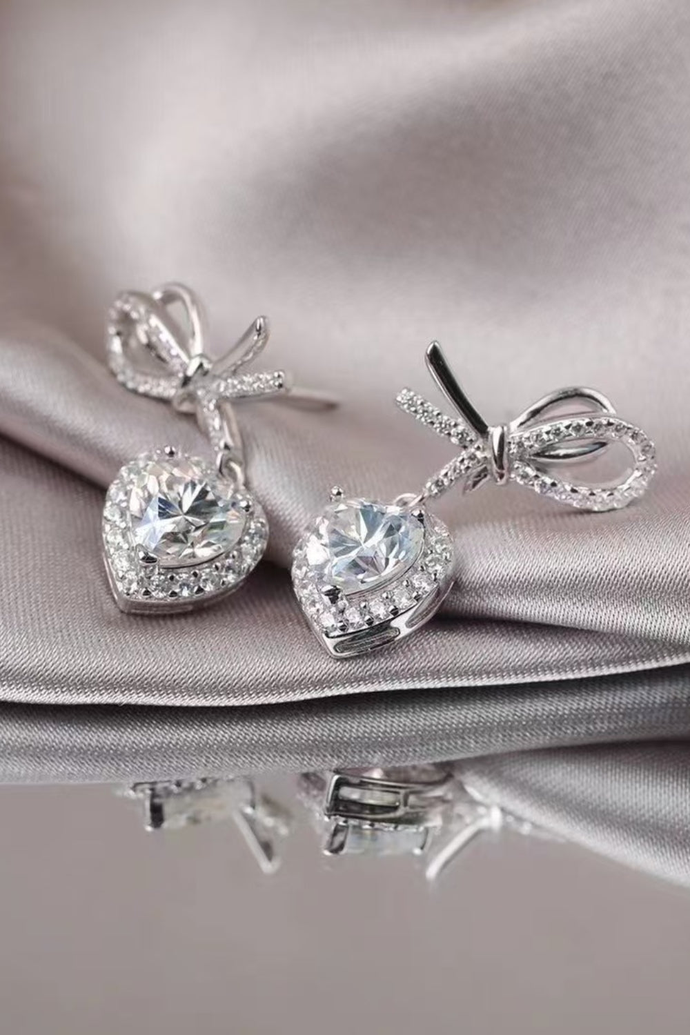 DCDI Reassured- 2 Carat Moissanite 925 Sterling Silver Heart Earrings