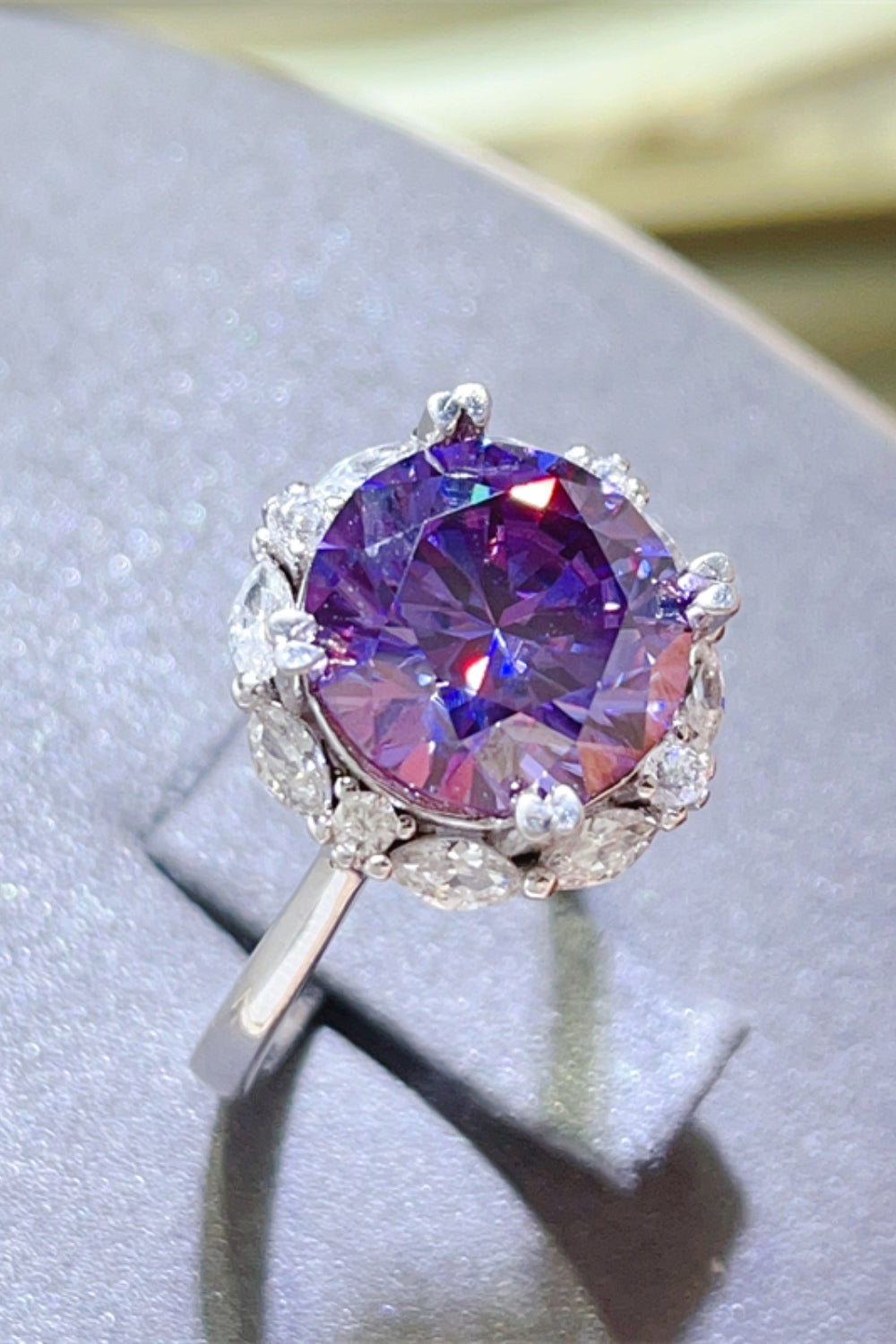 DCDI 5 Carat Crown Chakra Violet Moissanite 925SS Ring