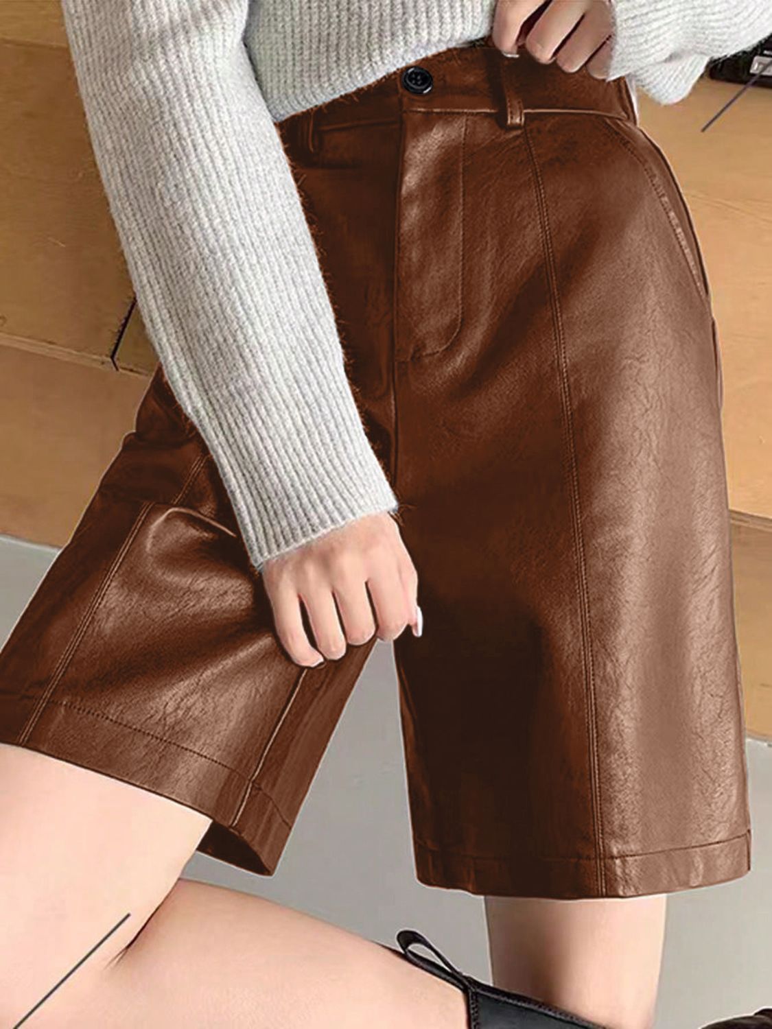 DS Fauxed Leather High Waist Shorts