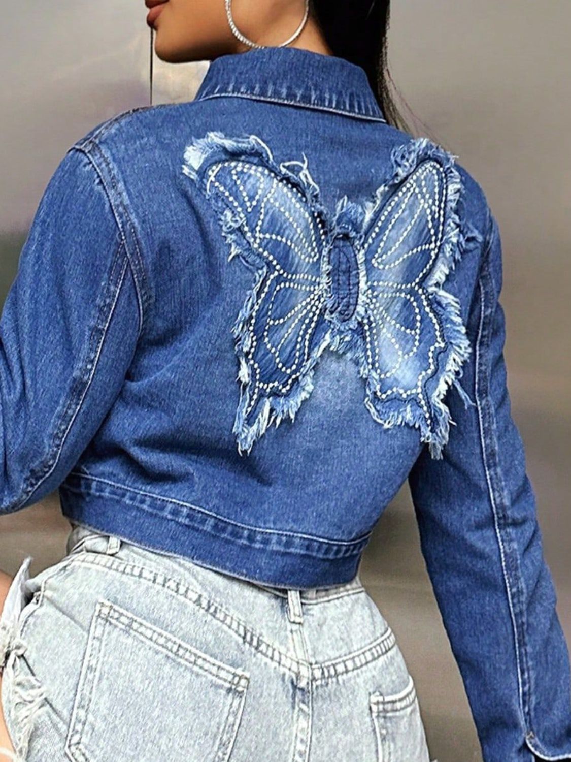 DS Designer 2-359 Premium Cropped Denim Jacket