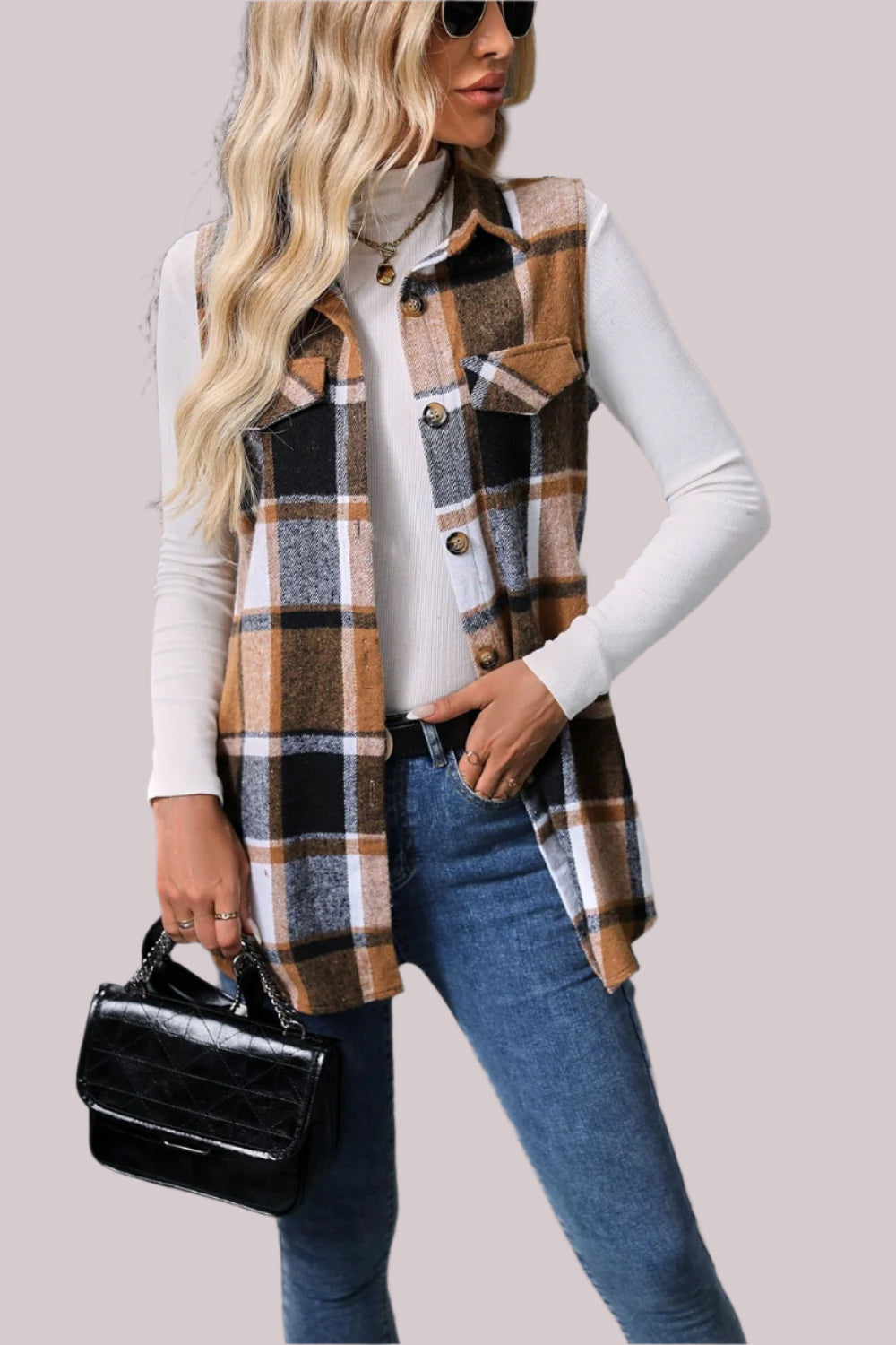 DS Simply Diva Plaid Vest