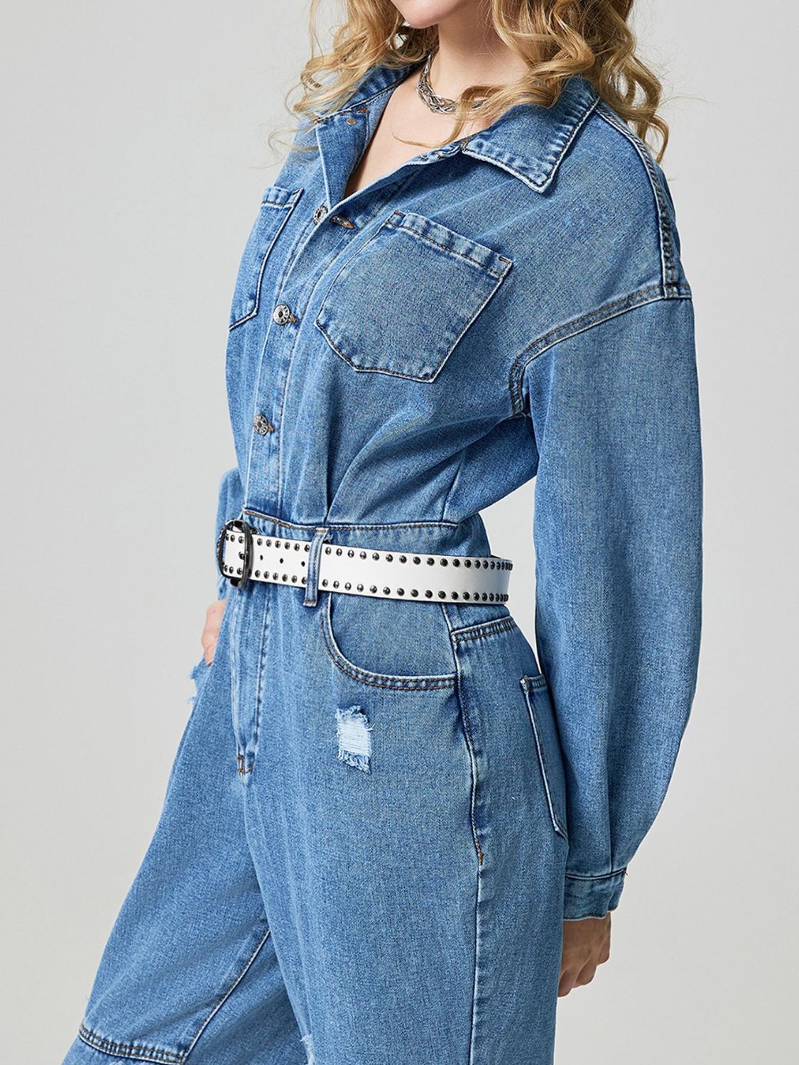 DS Artist 17-48 Premium Distressed Denim Jumpsuit