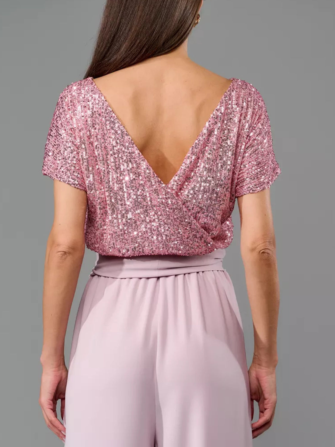 DS Designer 567-77 Sequin Wide Leg Jumpsuit
