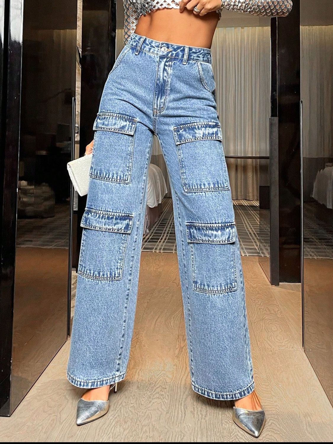 DS Premium 83-717 Luxury Denim Wide Leg High Waist Jeans