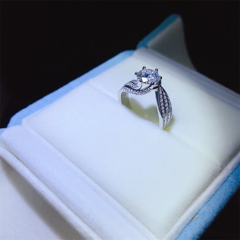 DCDI Optimistic 1 Carat Moissanite 925 Sterling Silver Ring