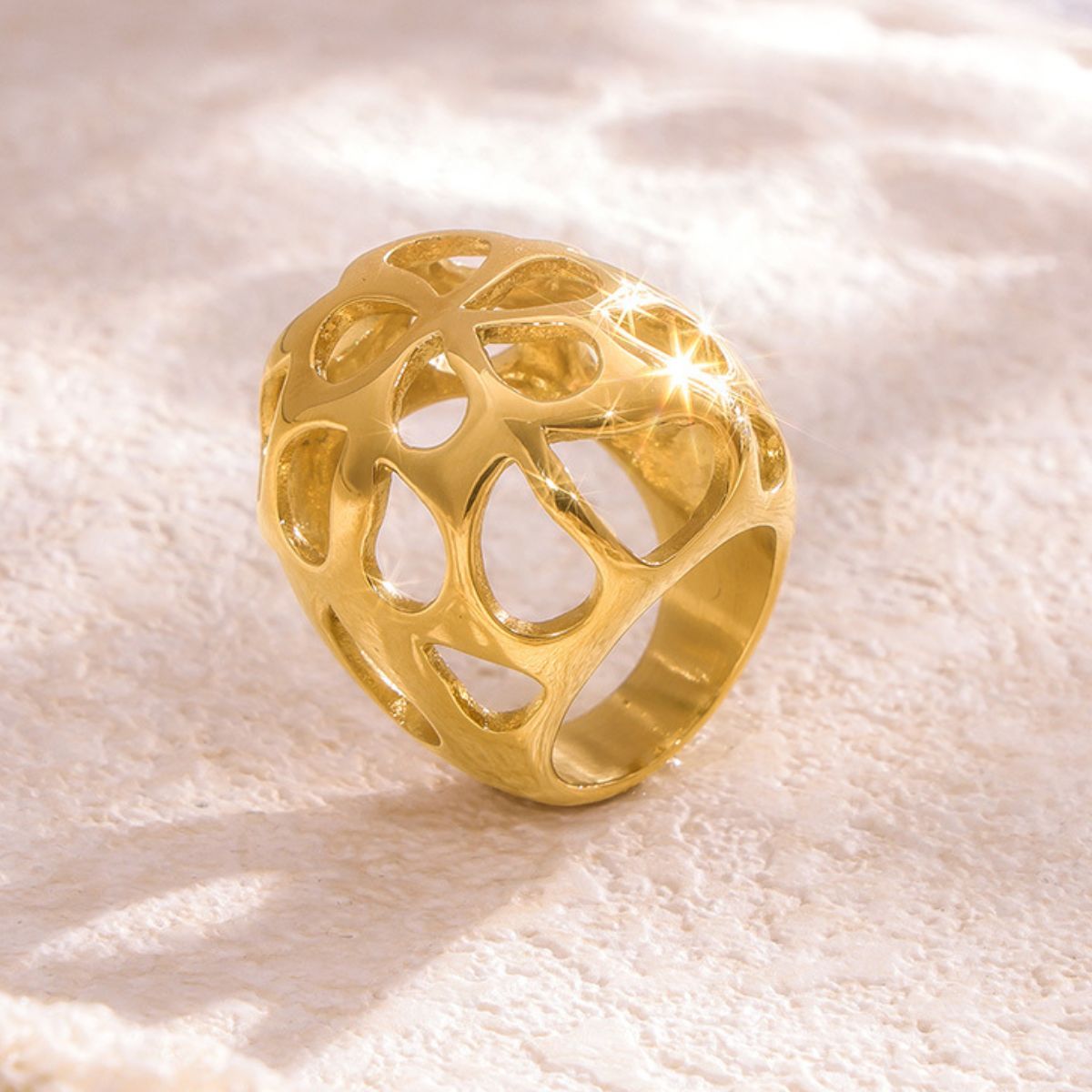 DCDI Stainless Steel Sculpted Cutout Ring