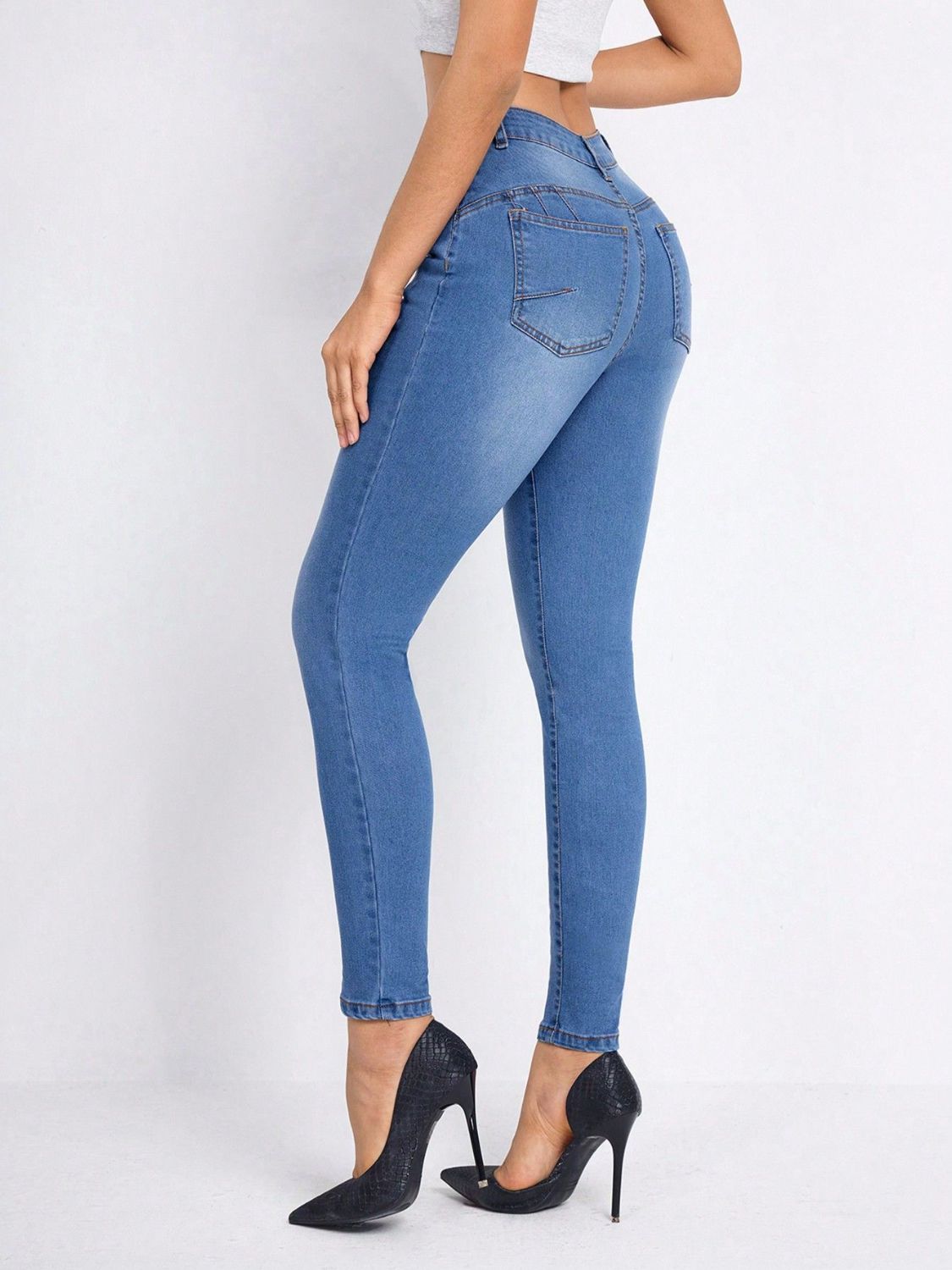 DS Premium Denim Luxury 02 High Waist Skinny Jeans with Pockets