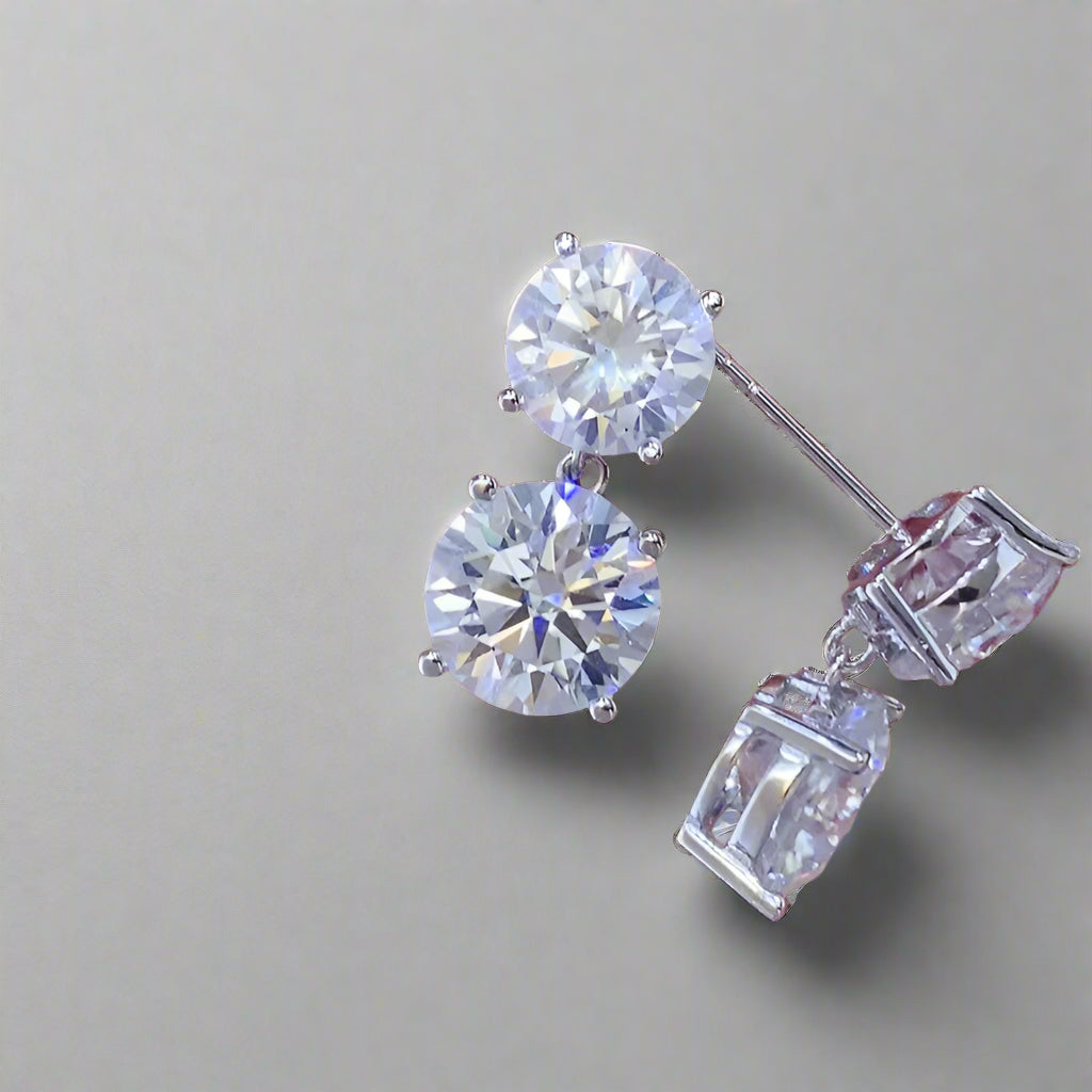 DCDI 100k 10 Carat Moissanite 925 Sterling Silver Drop Earrings