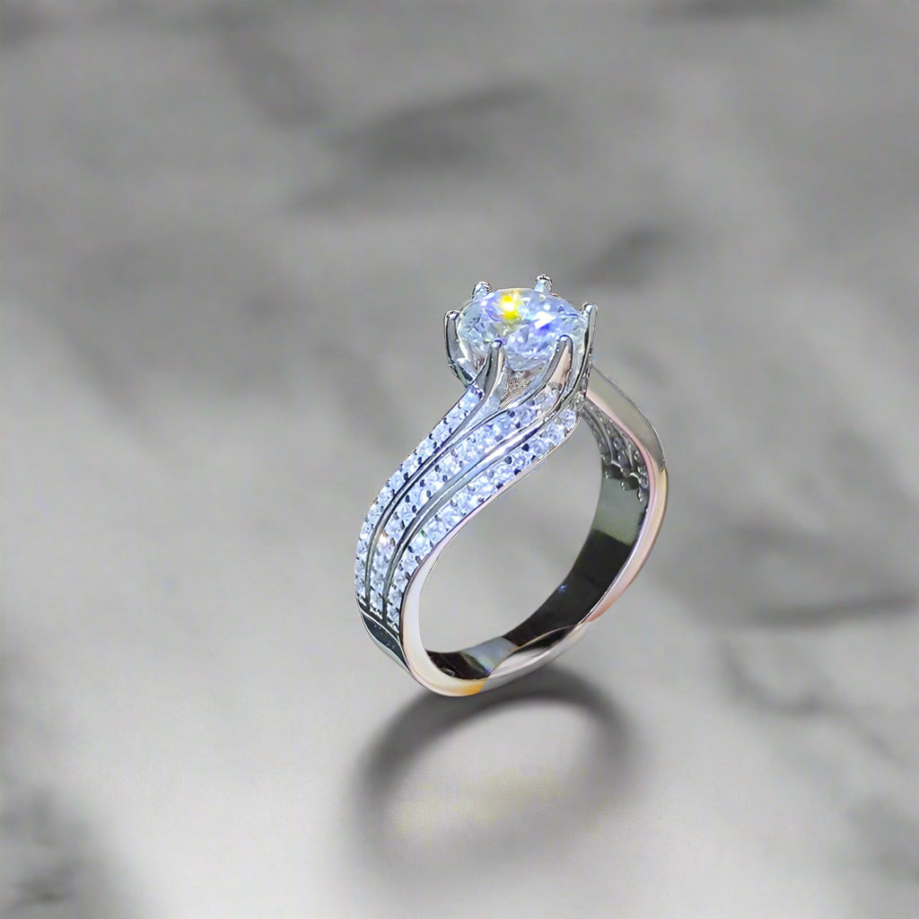 DCDI Optimistic 1 Carat Moissanite 925 Sterling Silver Ring