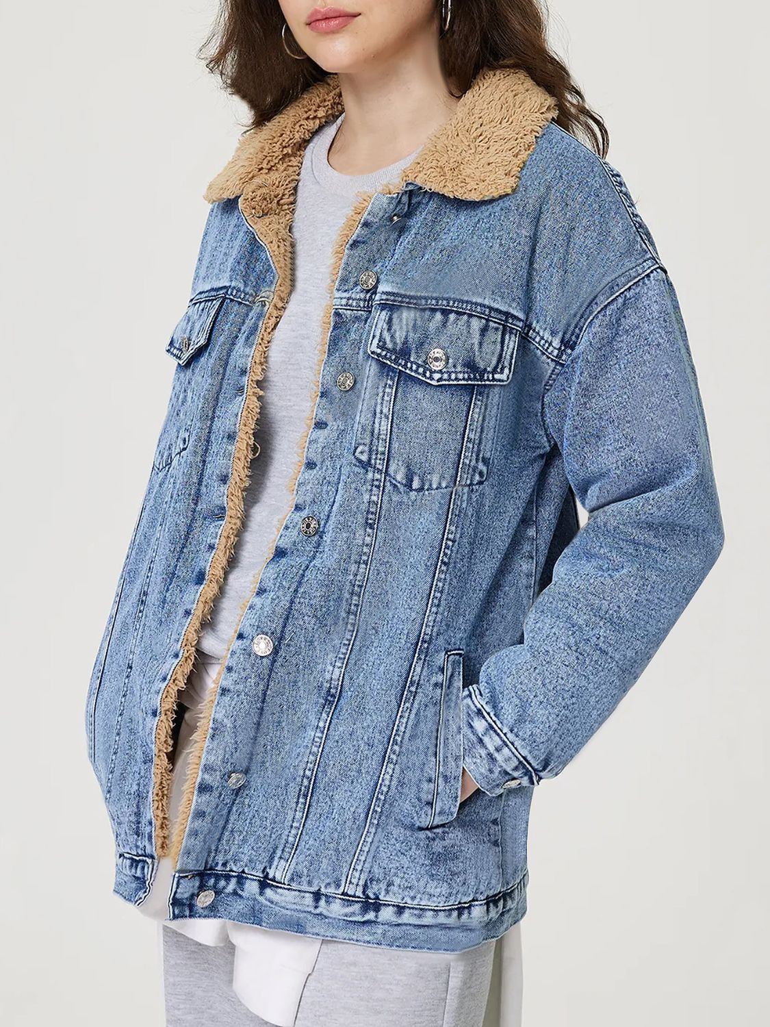 DS Plush Teddy Denim Jacket